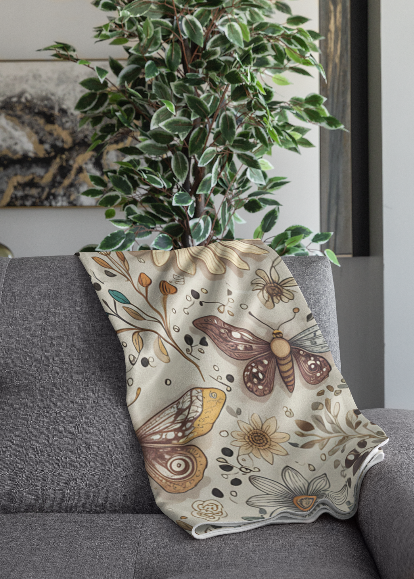 Autumn Moth Blanket, this autumn blanket invites warmth and charm into any space, making every moment feel delightfully autumn cozy.