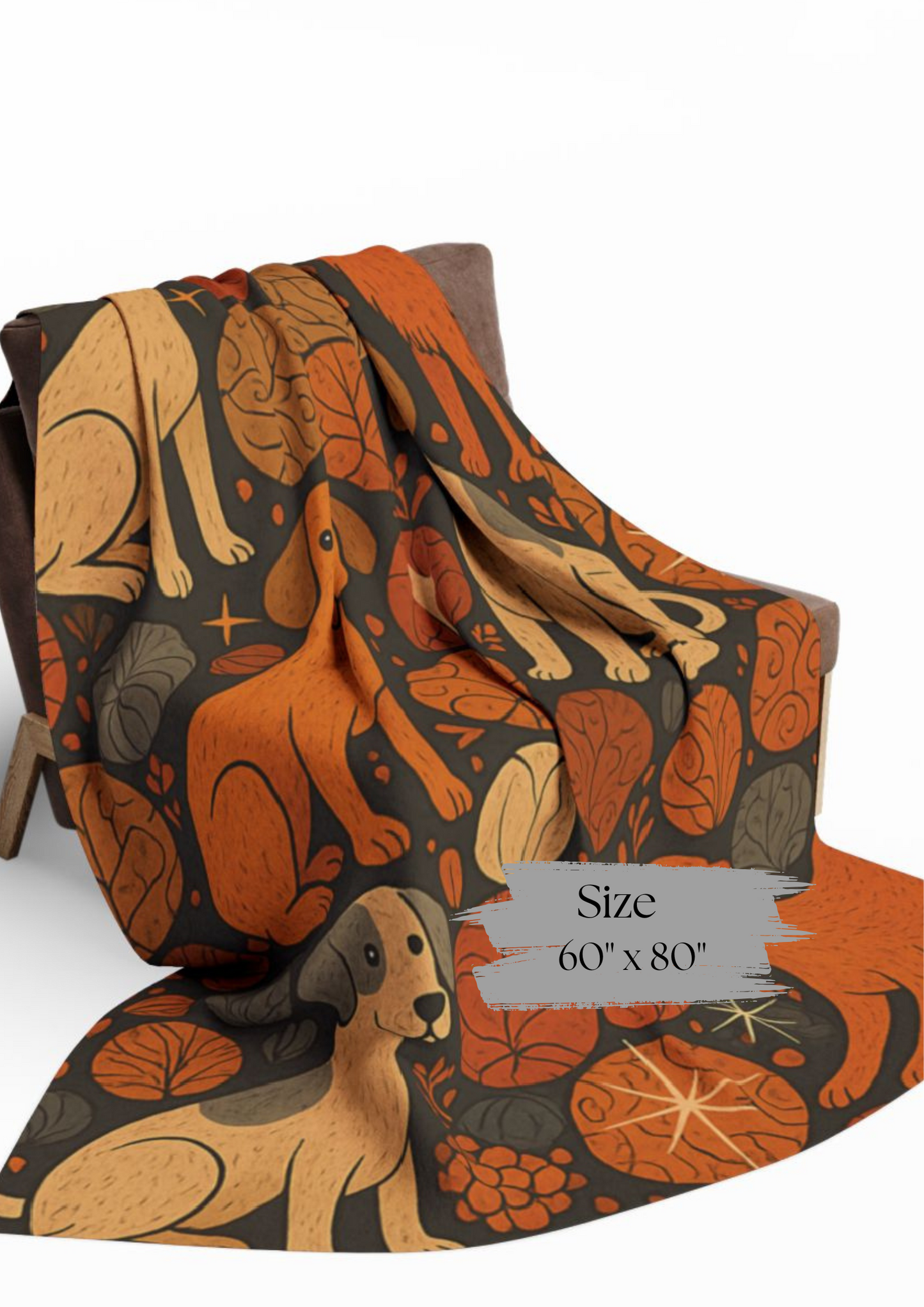 Autumnal Dog Throw, this cute dog blanket adds the perfect touch of autumn cozy to your home.