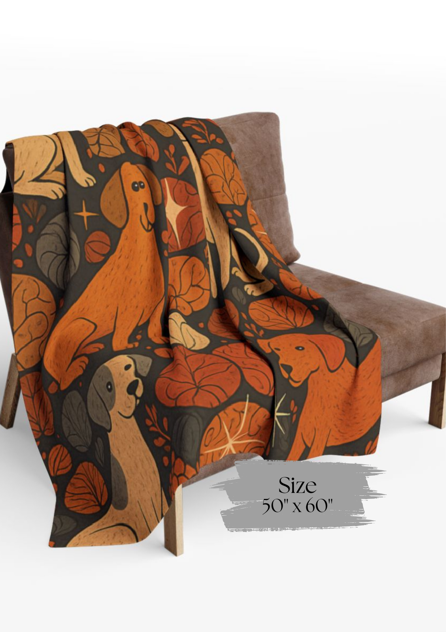 Autumnal Dog Throw, this cute dog blanket adds the perfect touch of autumn cozy to your home.