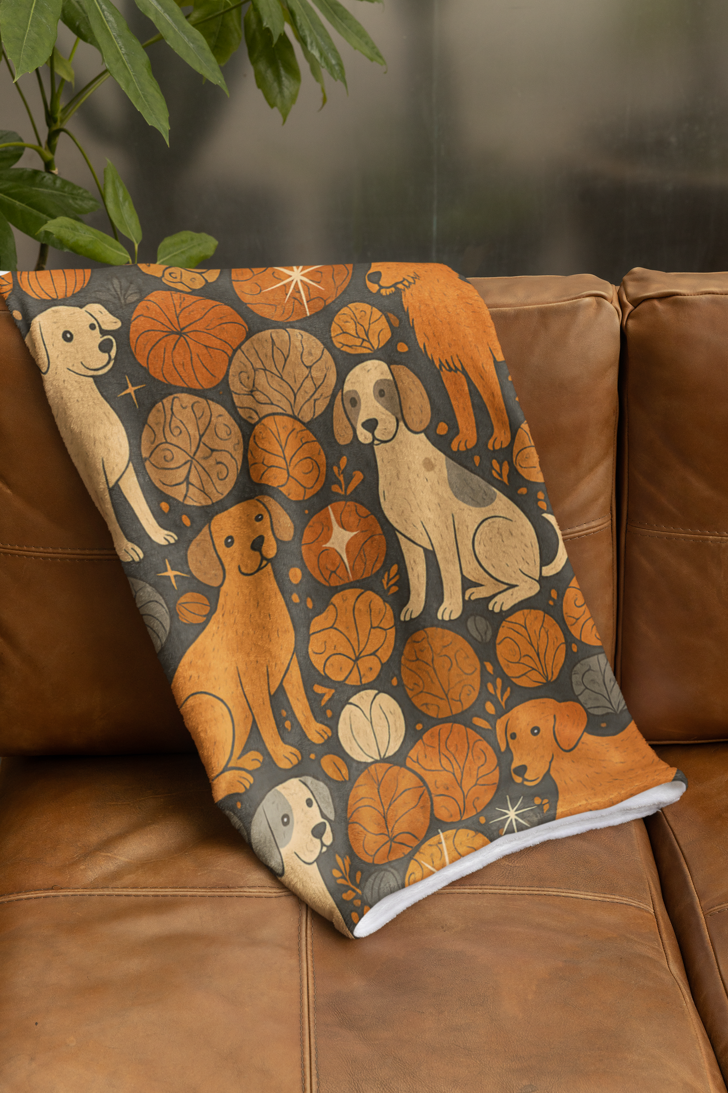 Autumnal Dog Throw, this cute dog blanket adds the perfect touch of autumn cozy to your home.