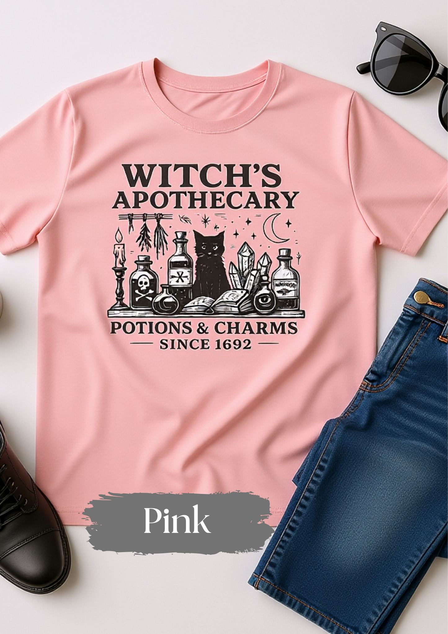 Witch's Apothecary Shirt 1692, Salem Apothecary Tee,this Salem shirt is perfect for those who embrace all things witchy and magical.