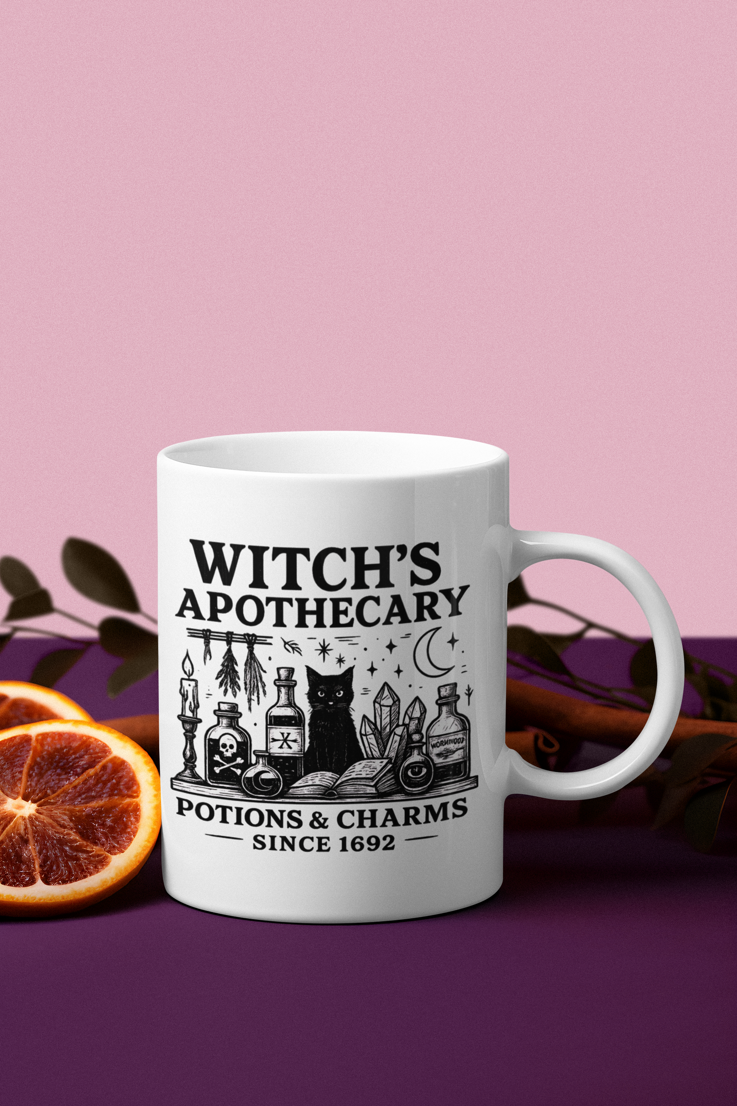 Witch's Apothecary Established 1692 Mug, a spellbinding addition to any witchy kitchen.