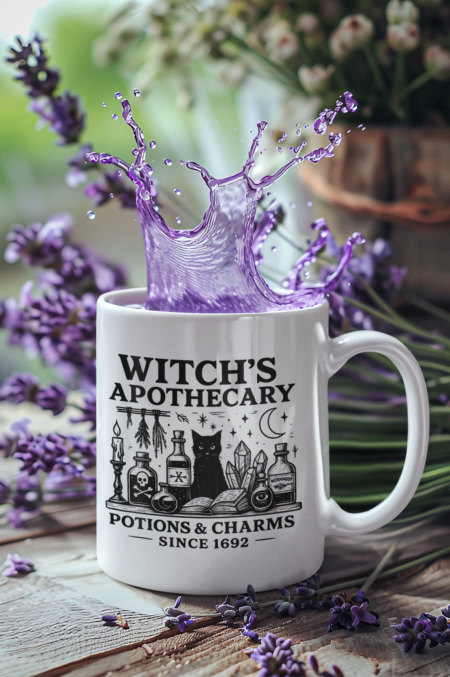 Witch's Apothecary Established 1692 Mug, a spellbinding addition to any witchy kitchen.