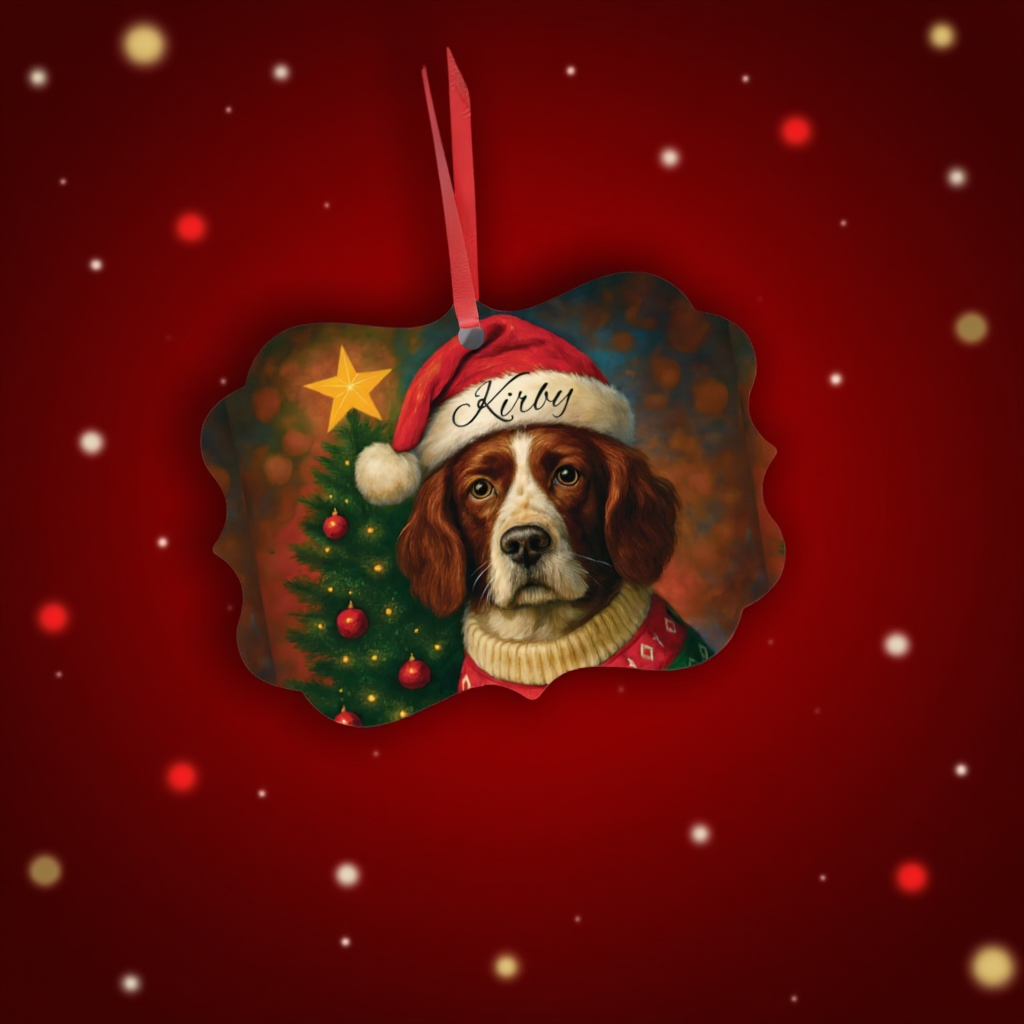 Festive Personalized Springer Spaniel Ornament,a heartfelt dog keepsake, personalized with your beloved buddy's name.