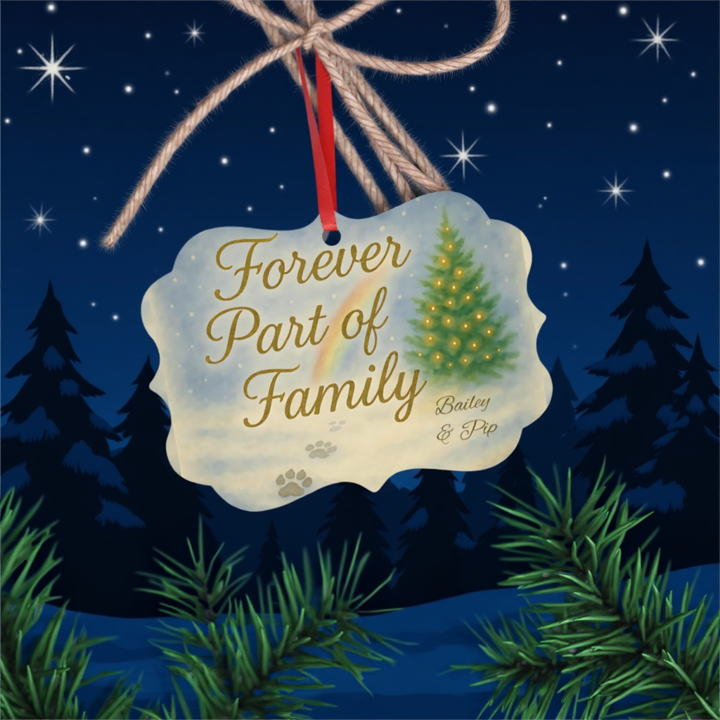 Rainbow Bridge Remembrance Ornament, serves as a beautiful pet memorial bauble for your remembrance tree