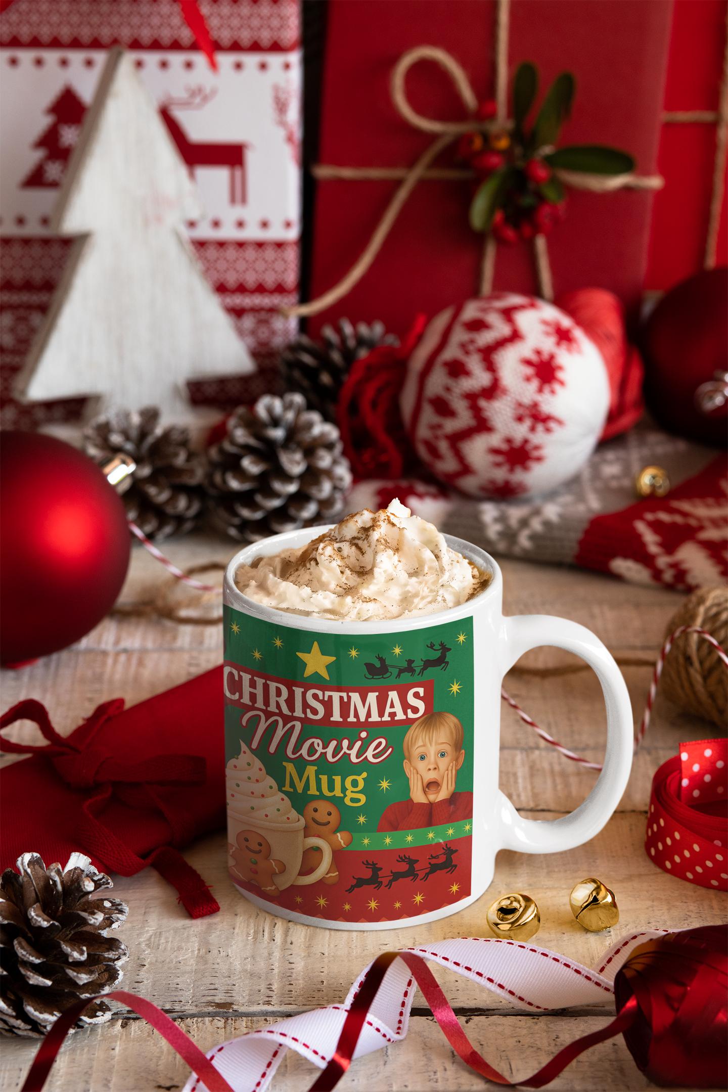 Christmas Movie Mug,Celebrate the joyful season with a mug that radiates warmth, cheer, and holiday magic.