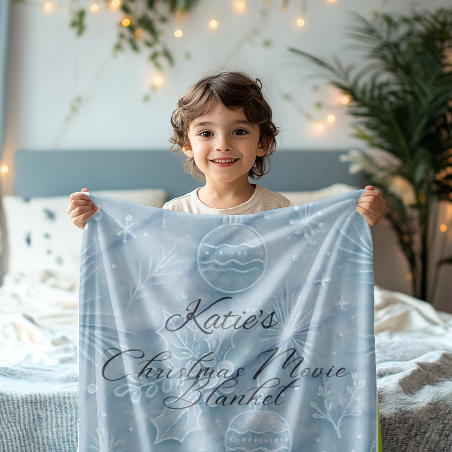 Personalised Christmas Movie Blanket,you can customize it as a custom name blanket, making every snuggle blanket moment uniquely yours.