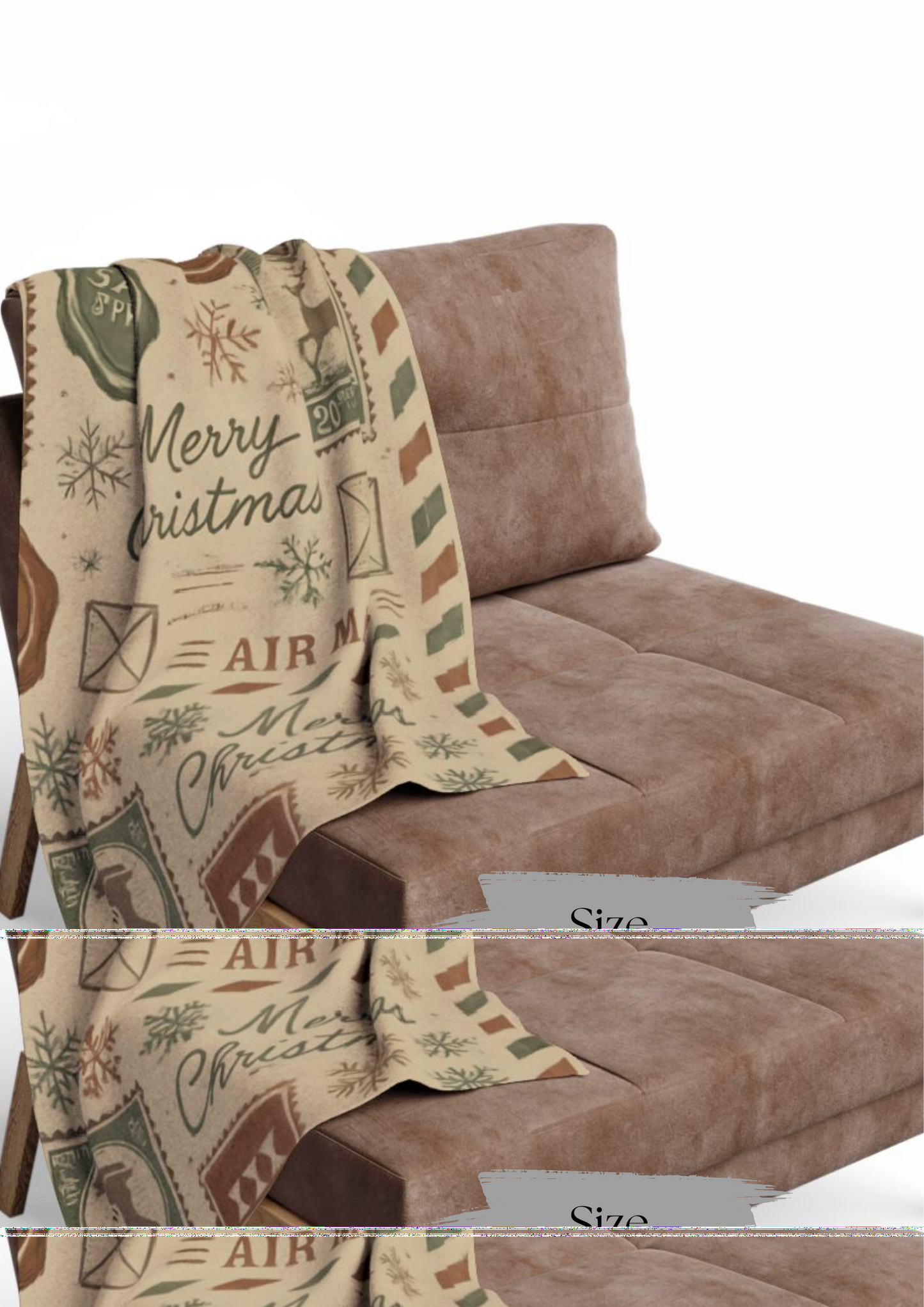 Festive Vintage Santa Snuggle Blanket, With a pattern reminiscent of a letter to Santa, it adds a whimsical touch to any festive home.