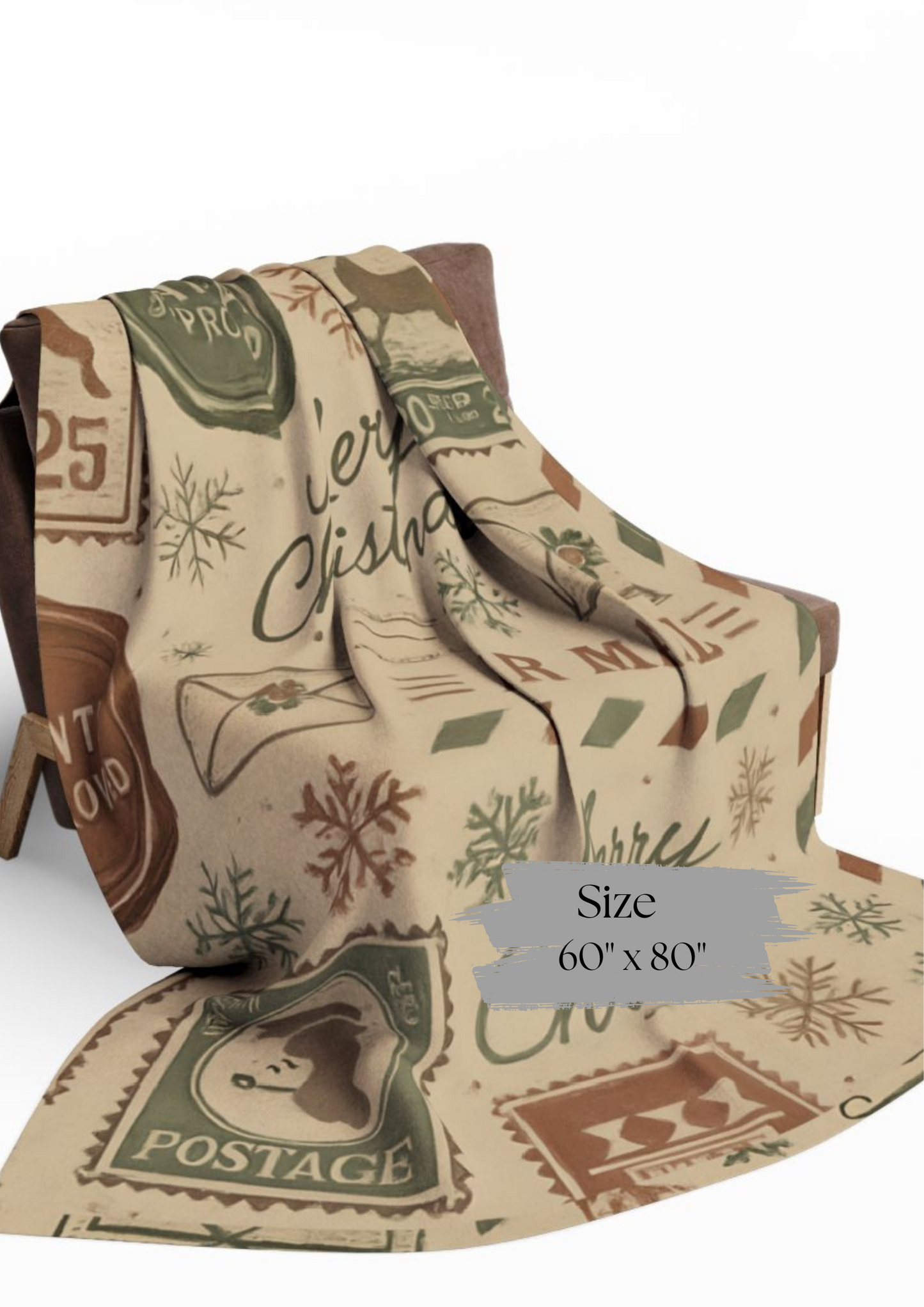 Festive Vintage Santa Snuggle Blanket, With a pattern reminiscent of a letter to Santa, it adds a whimsical touch to any festive home.