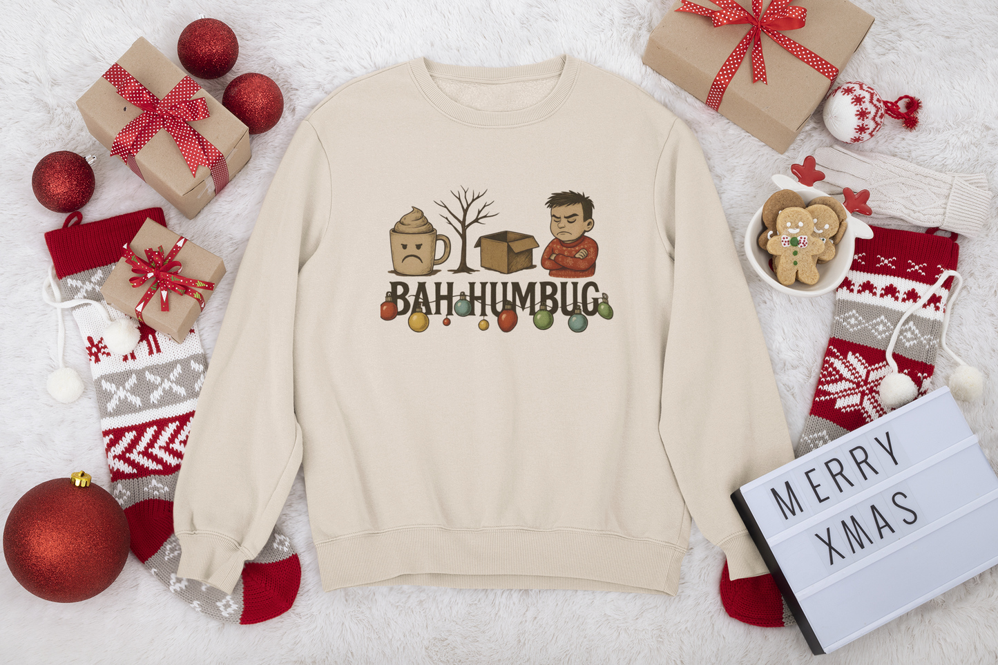 Bah Humbug Sweater, Work Colleague Gift, Secret Santa, Celebrate sweater weather with a sense of humor that brightens up any office gathering.