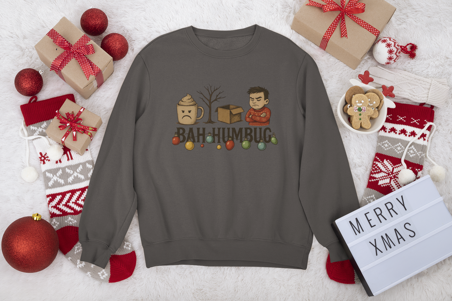 Bah Humbug Sweater, Work Colleague Gift, Secret Santa, Celebrate sweater weather with a sense of humor that brightens up any office gathering.