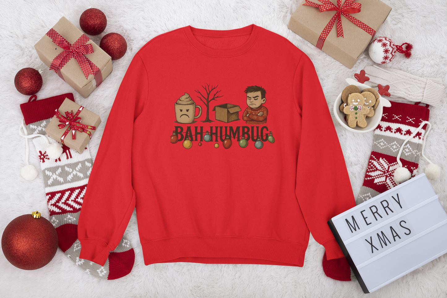 Bah Humbug Sweater, Work Colleague Gift, Secret Santa, Celebrate sweater weather with a sense of humor that brightens up any office gathering.