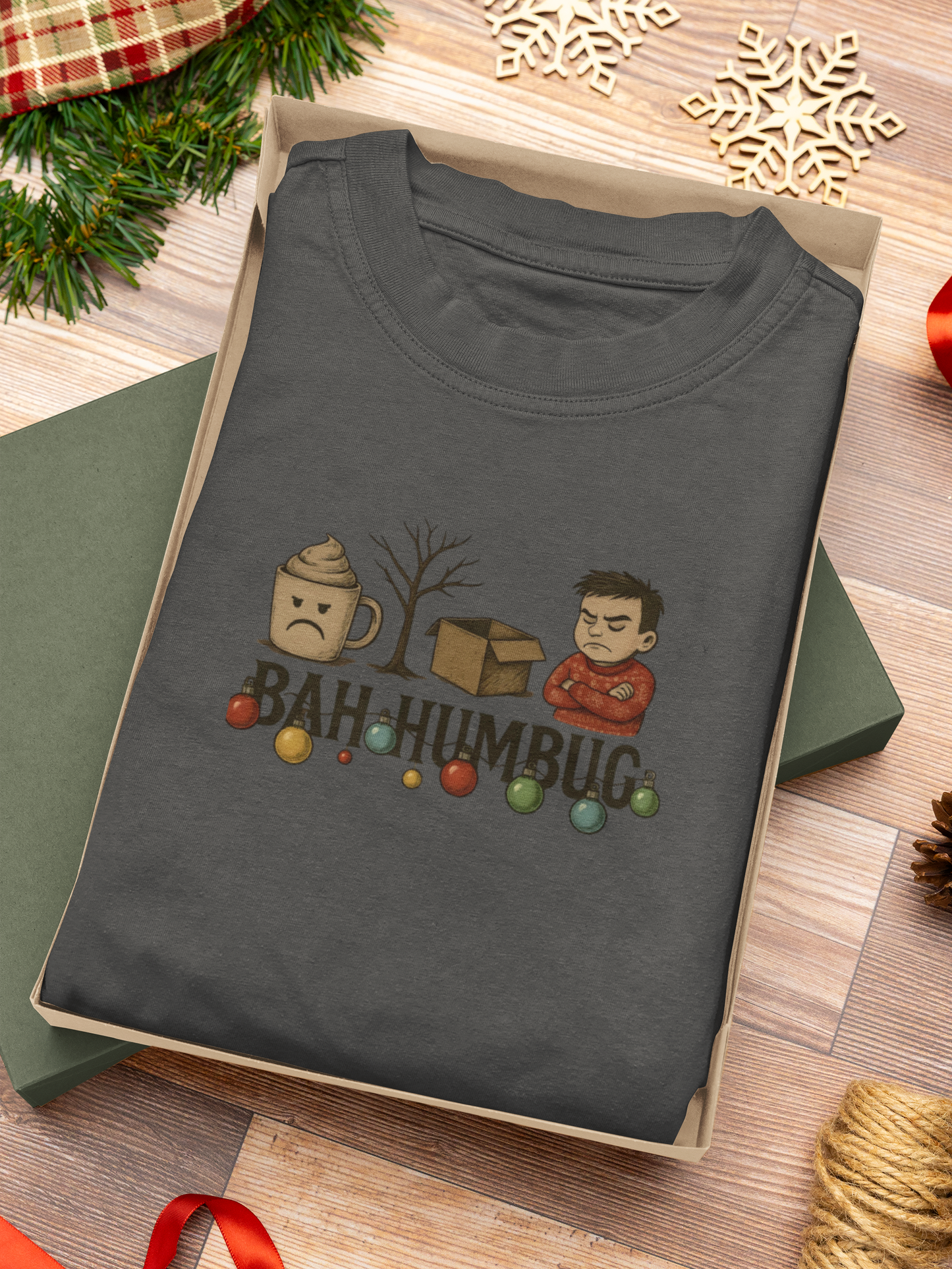 Bah Humbug T-Shirt, Secret Santa Gift, Whether it's a witty secret Santa exchange or a quirky staff gift, this Bah Humbug tee is a memorable addition to any collection.