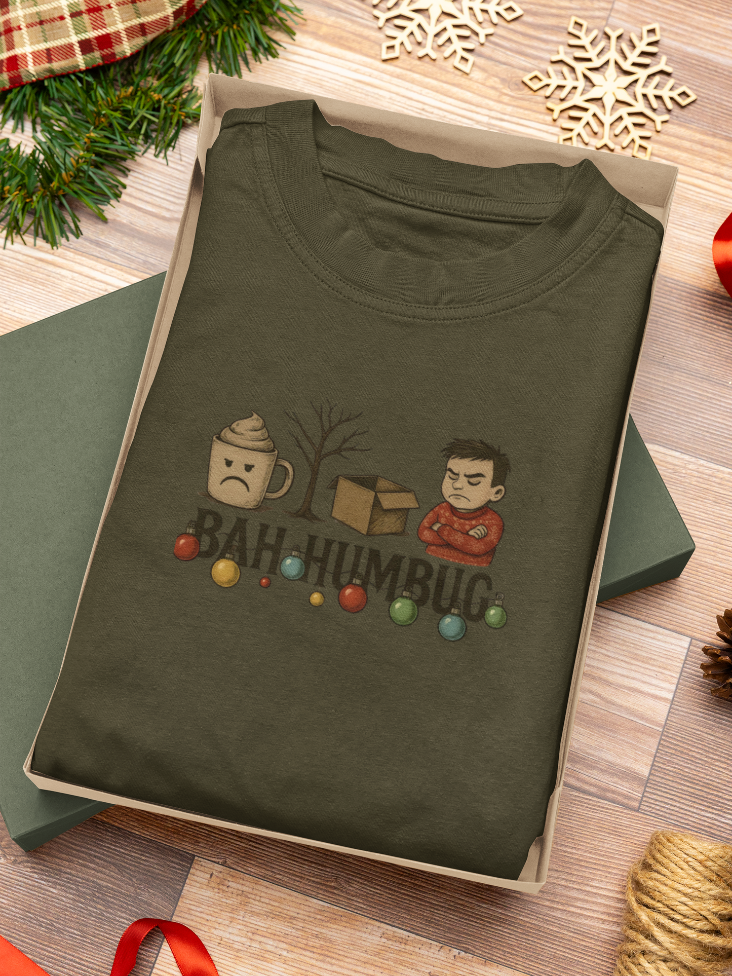 Bah Humbug T-Shirt, Secret Santa Gift, Whether it's a witty secret Santa exchange or a quirky staff gift, this Bah Humbug tee is a memorable addition to any collection.