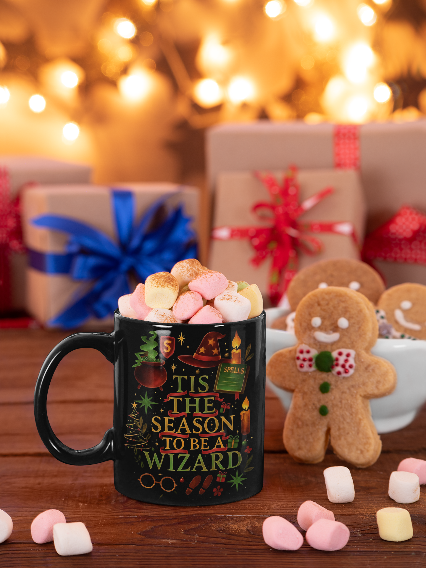 Festive Wizard Mug, Harry Potter Gift, Ideal for any Harry Potter fan, this delightful mug radiates a magical theme, capturing the essence of a Hogwarts Christmas.