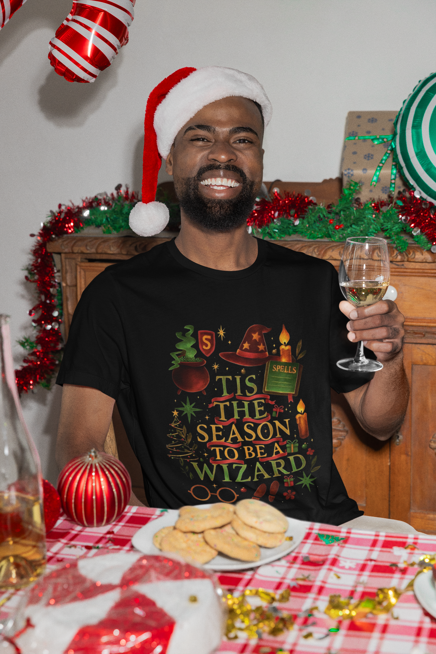 Festive Tis the Season to Be a Wizard Potter Fan Shirt, Perfectly crafted for true potter heads, this tee brings the enchanting aura of Hogwarts into your wardrobe.