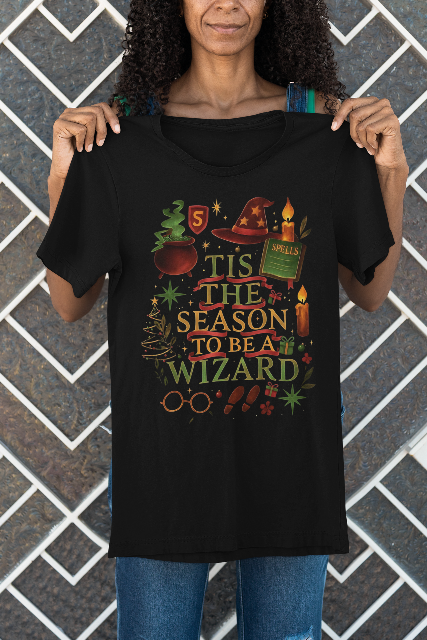 Festive Tis the Season to Be a Wizard Potter Fan Shirt, Perfectly crafted for true potter heads, this tee brings the enchanting aura of Hogwarts into your wardrobe.