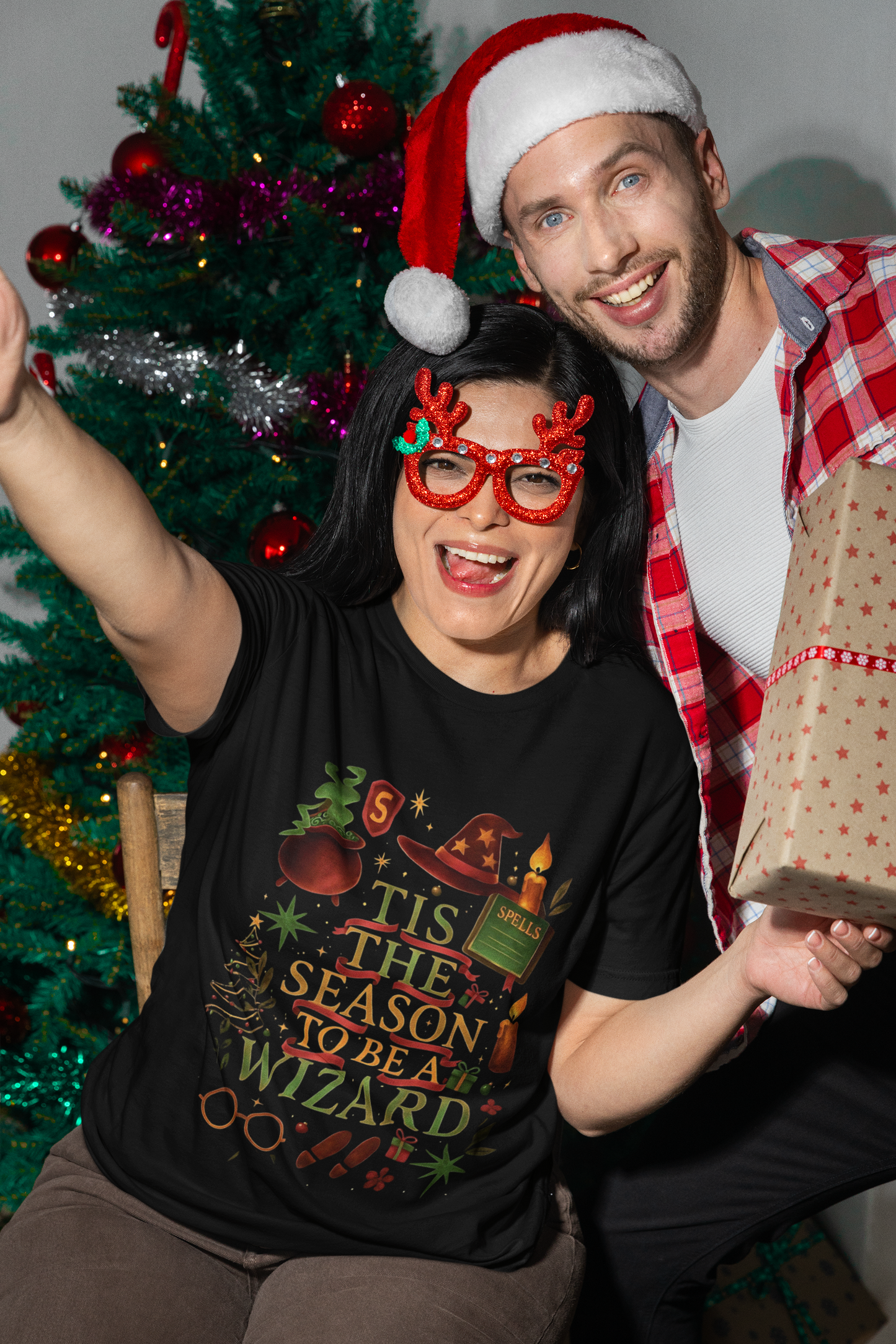 Festive Tis the Season to Be a Wizard Potter Fan Shirt, Perfectly crafted for true potter heads, this tee brings the enchanting aura of Hogwarts into your wardrobe.