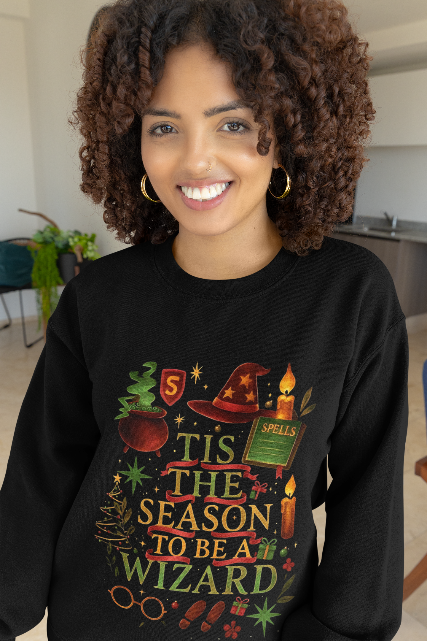 Festive Tis the Season to Be a Wizard Potter Fan Sweater, This enchanting harry potter sweater is a dream come true for any potter head.