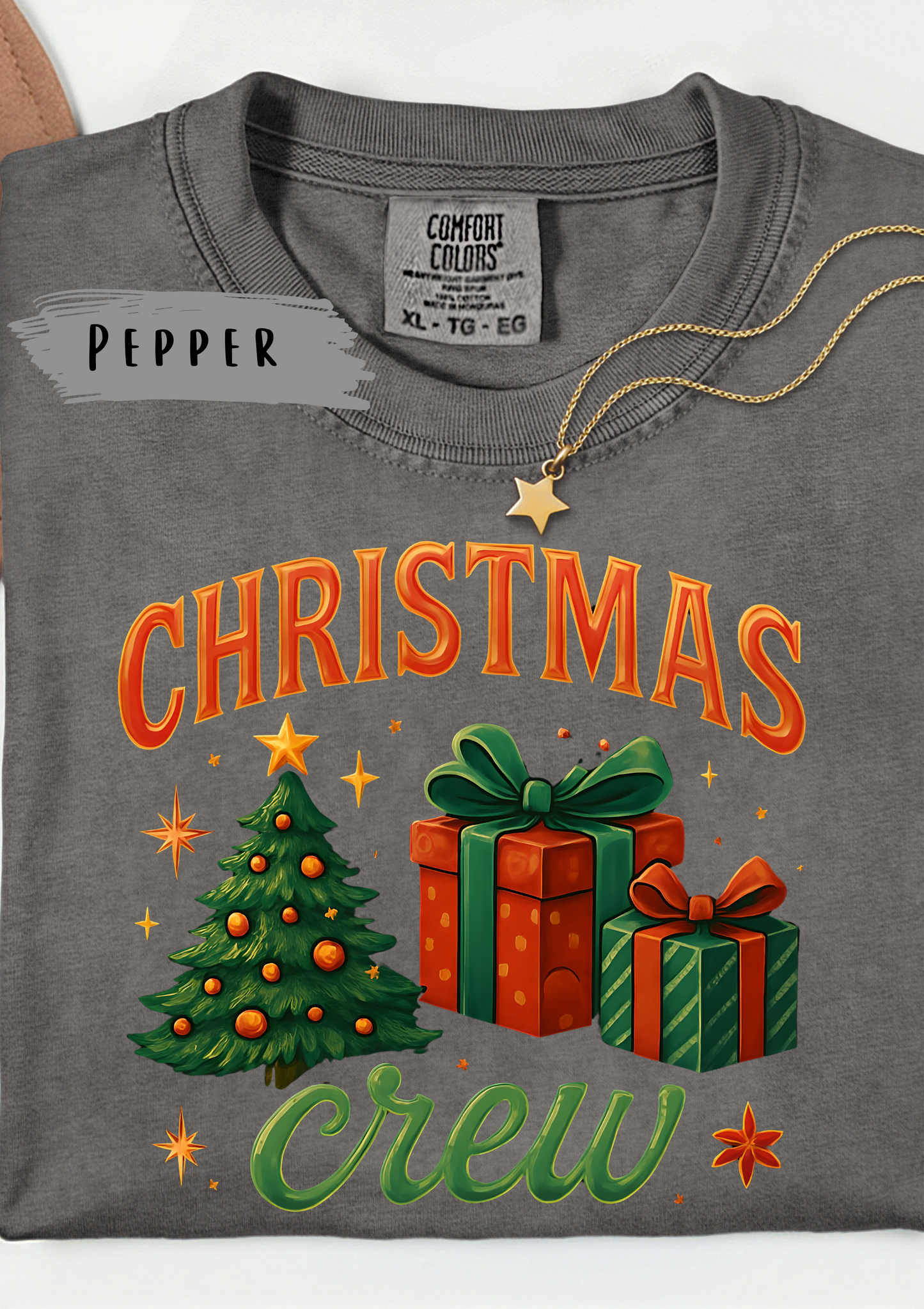 Comfort Colors Christmas Crew T-shirt, Step into the magic of Christmas 2025 with the Comfort Colours Christmas Crew Tee.