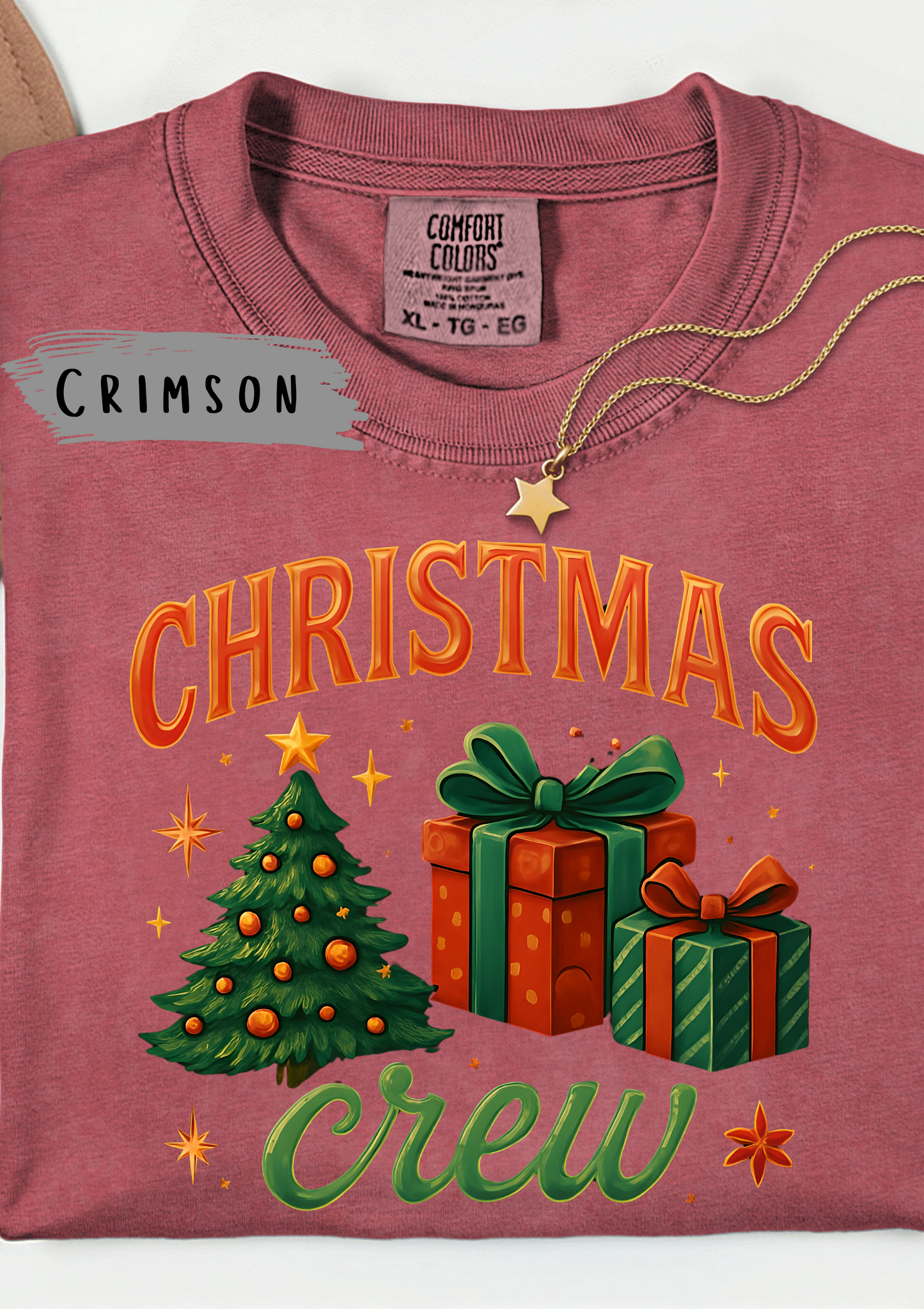 Comfort Colors Christmas Crew T-shirt, Step into the magic of Christmas 2025 with the Comfort Colours Christmas Crew Tee.
