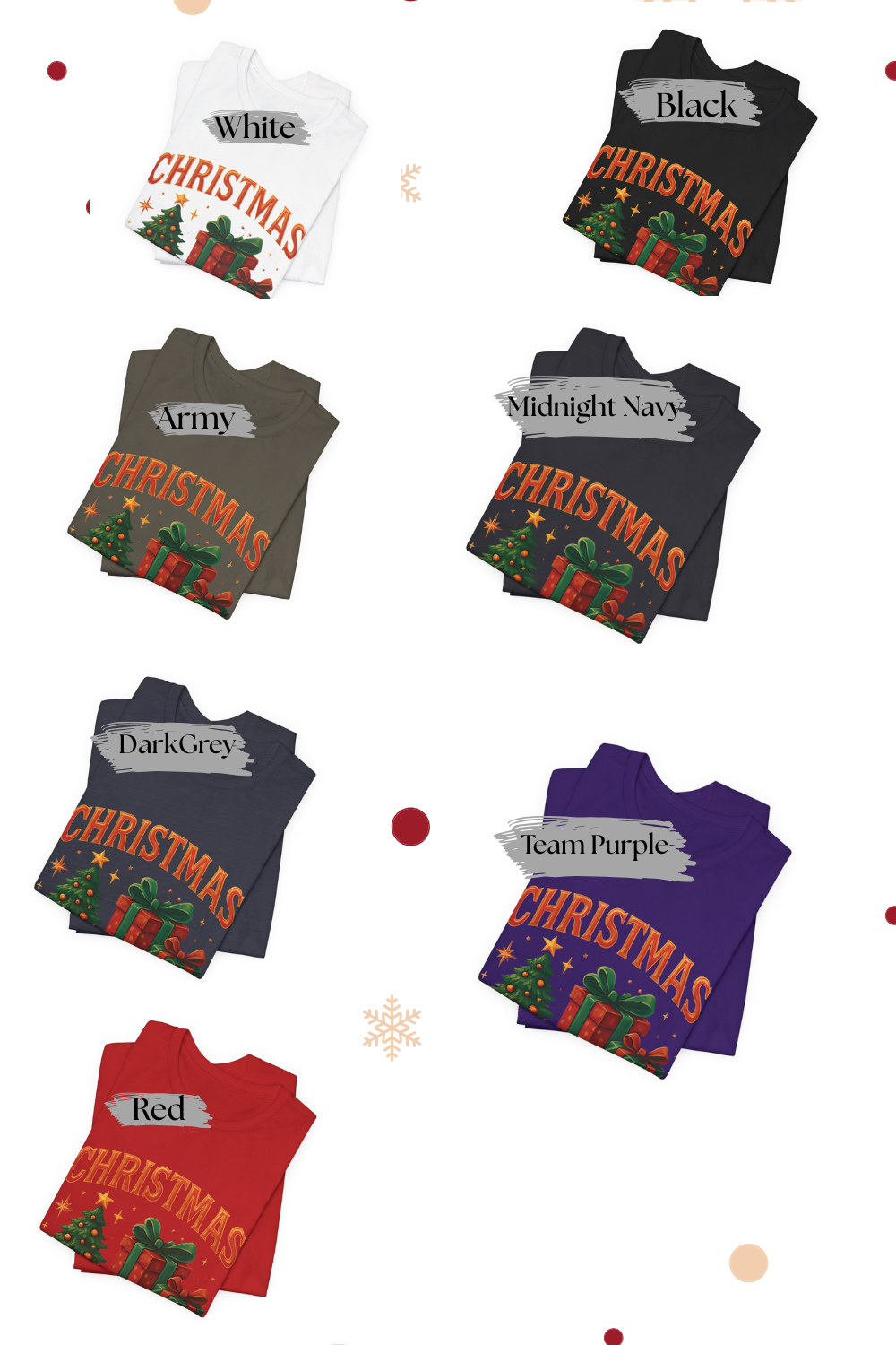 Festive Christmas Crew T-Shirt Bella Canvas, Perfect for the christmas queen in your life, it makes the cutest presents under the tree, or unites loved ones with matching xmas shirts.