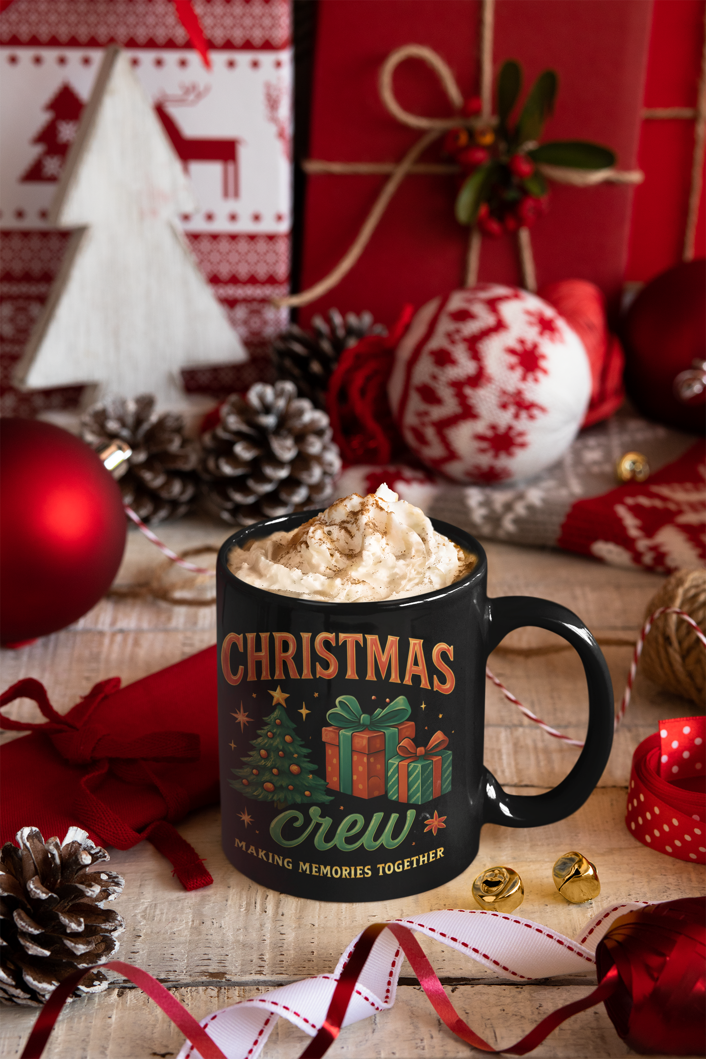 Christmas Crew Coffee Mug, This festive coffee mug embodies the joy of the season, perfectly blending tradition and warmth into every drink.