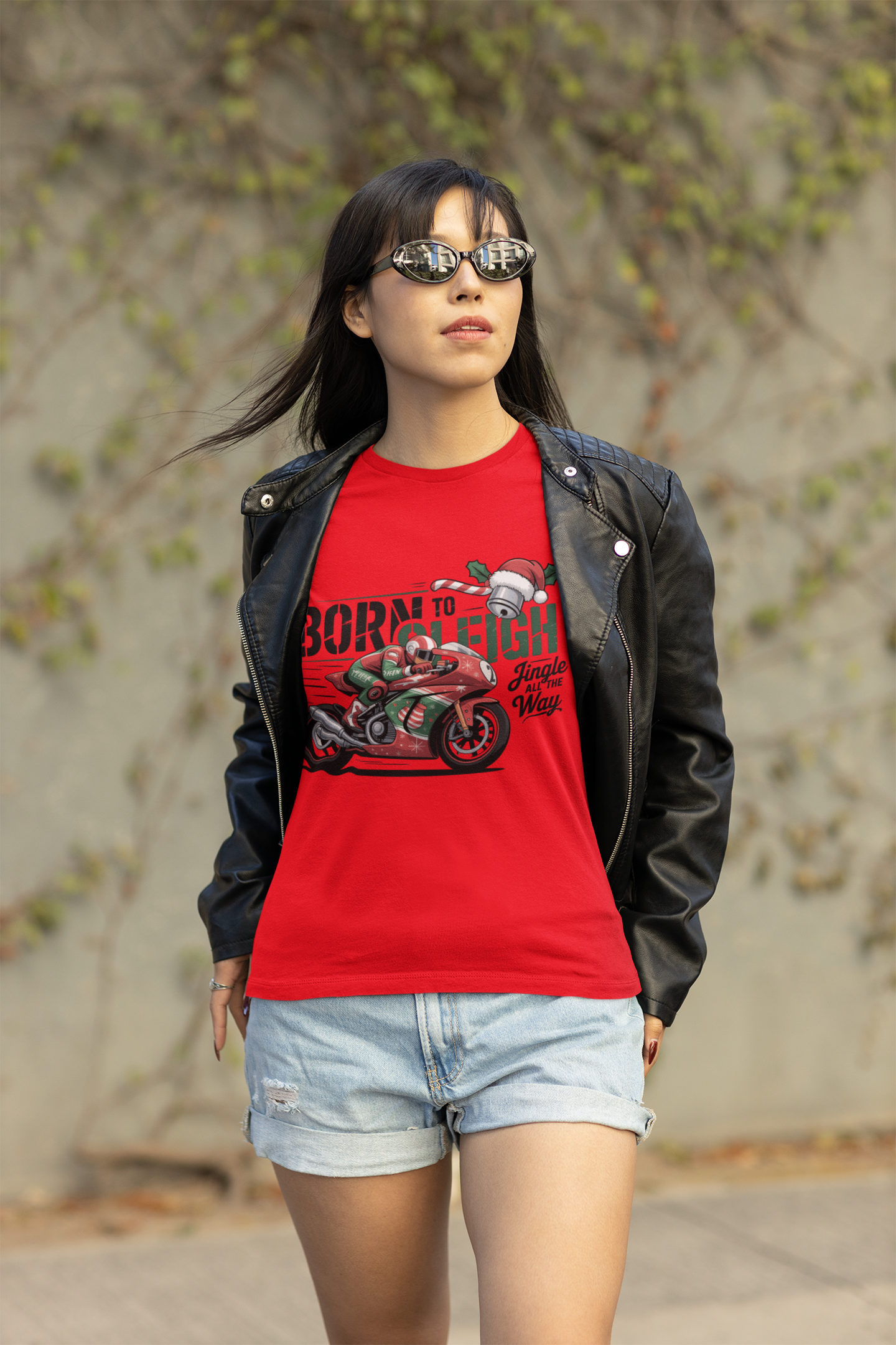 Jingle Bells Biker T-shirt, Motorcycle Shirt, this motorcycle shirt captures the spirit of the season and the open road. Perfect as a biker christmas gift.