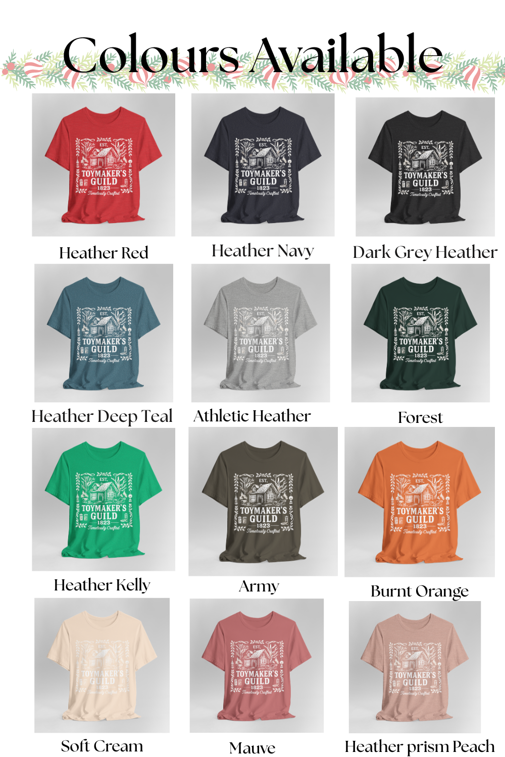 Nostalgic Christmas Tee, Vintage Toymaker Guild, a delightful nod to the nostalgic charm of Christmas past, a heart warming secret Santa idea.