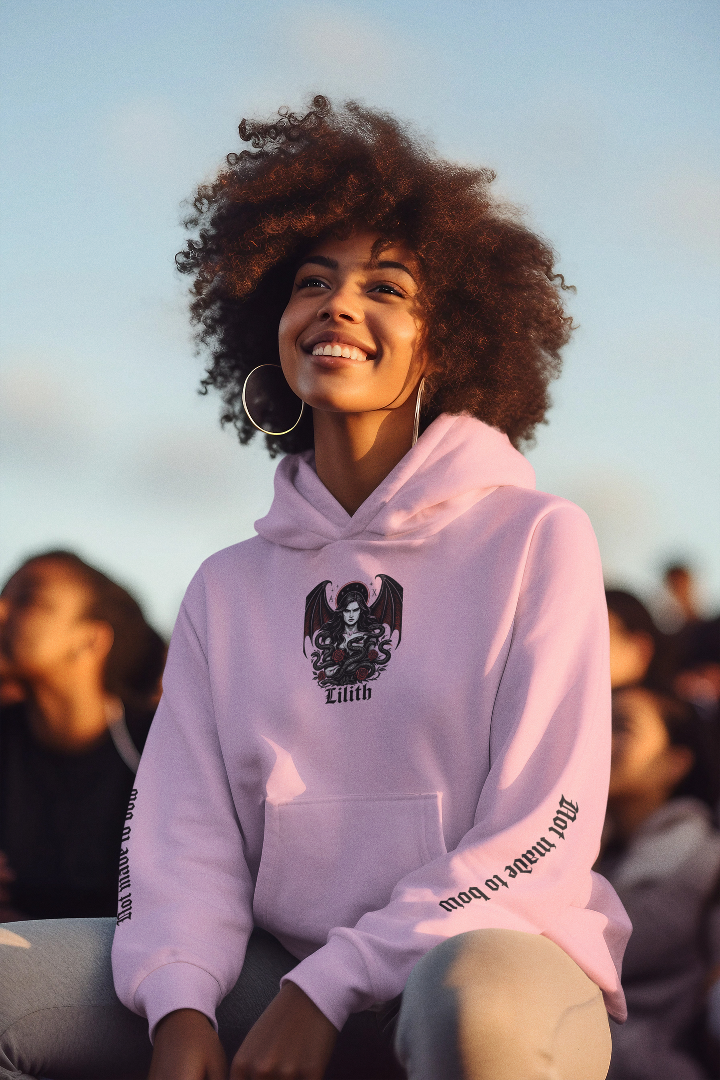 Goddess Lilith Graphic Hoodie, is a perfect blend of gothic clothes and witchy clothes, making it a must-have for those who celebrate the pagan lifestyle.