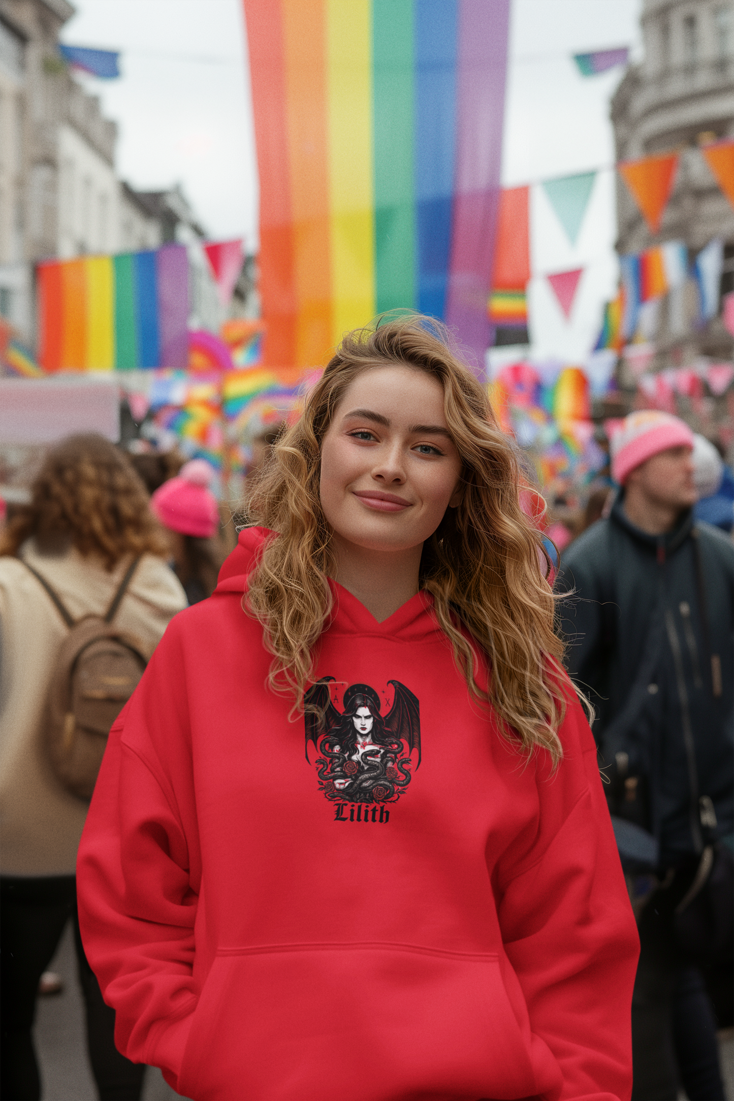 Goddess Lilith Graphic Hoodie, is a perfect blend of gothic clothes and witchy clothes, making it a must-have for those who celebrate the pagan lifestyle.