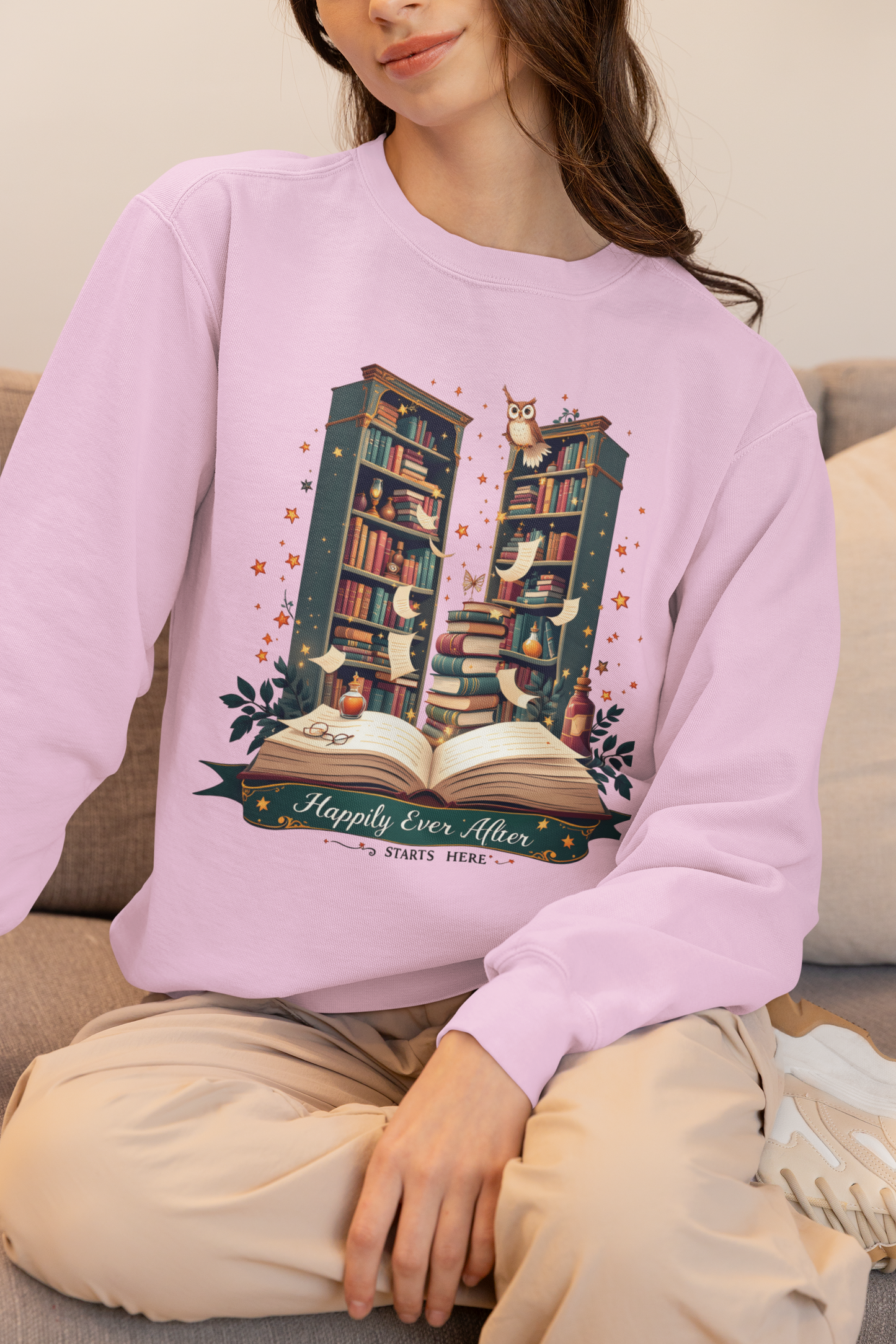 Cozy Book Lover Sweatshirt - Perfect Gift for Readers, Library Lovers, owl Lovers, Christmas, Literary Gifts