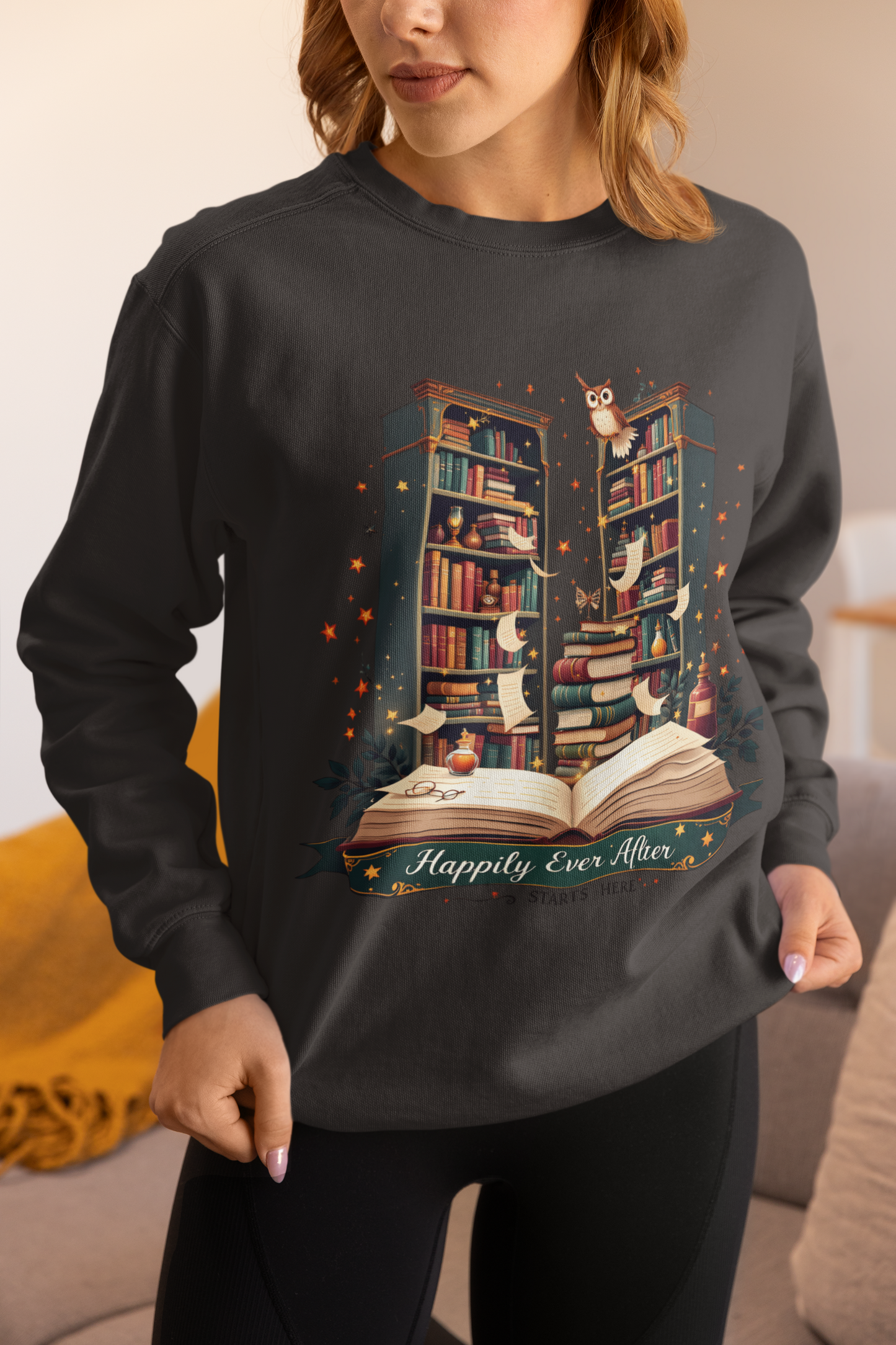 Cozy Book Lover Sweatshirt - Perfect Gift for Readers, Library Lovers, owl Lovers, Christmas, Literary Gifts
