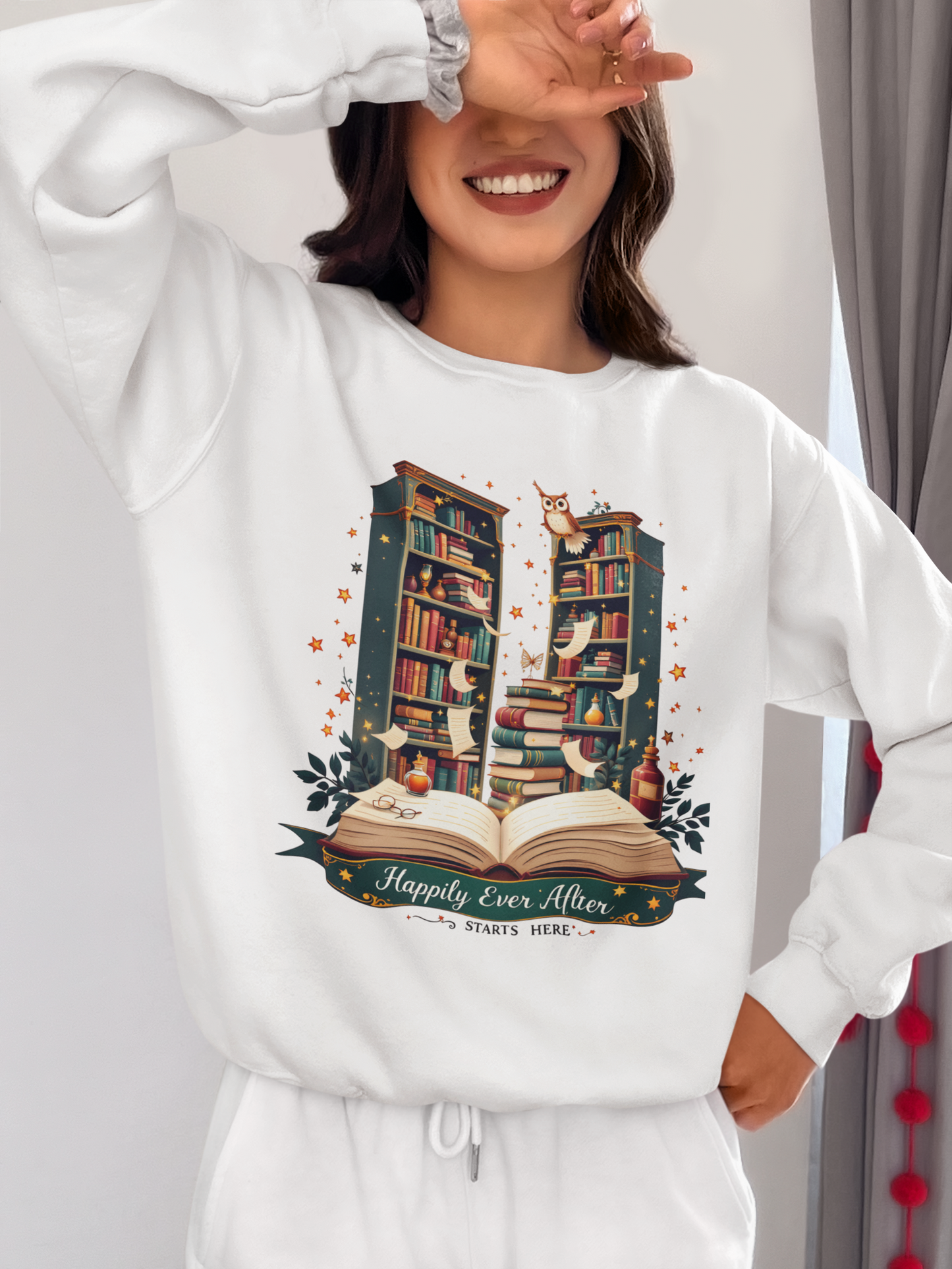 Cozy Book Lover Sweatshirt - Perfect Gift for Readers, Library Lovers, owl Lovers, Christmas, Literary Gifts