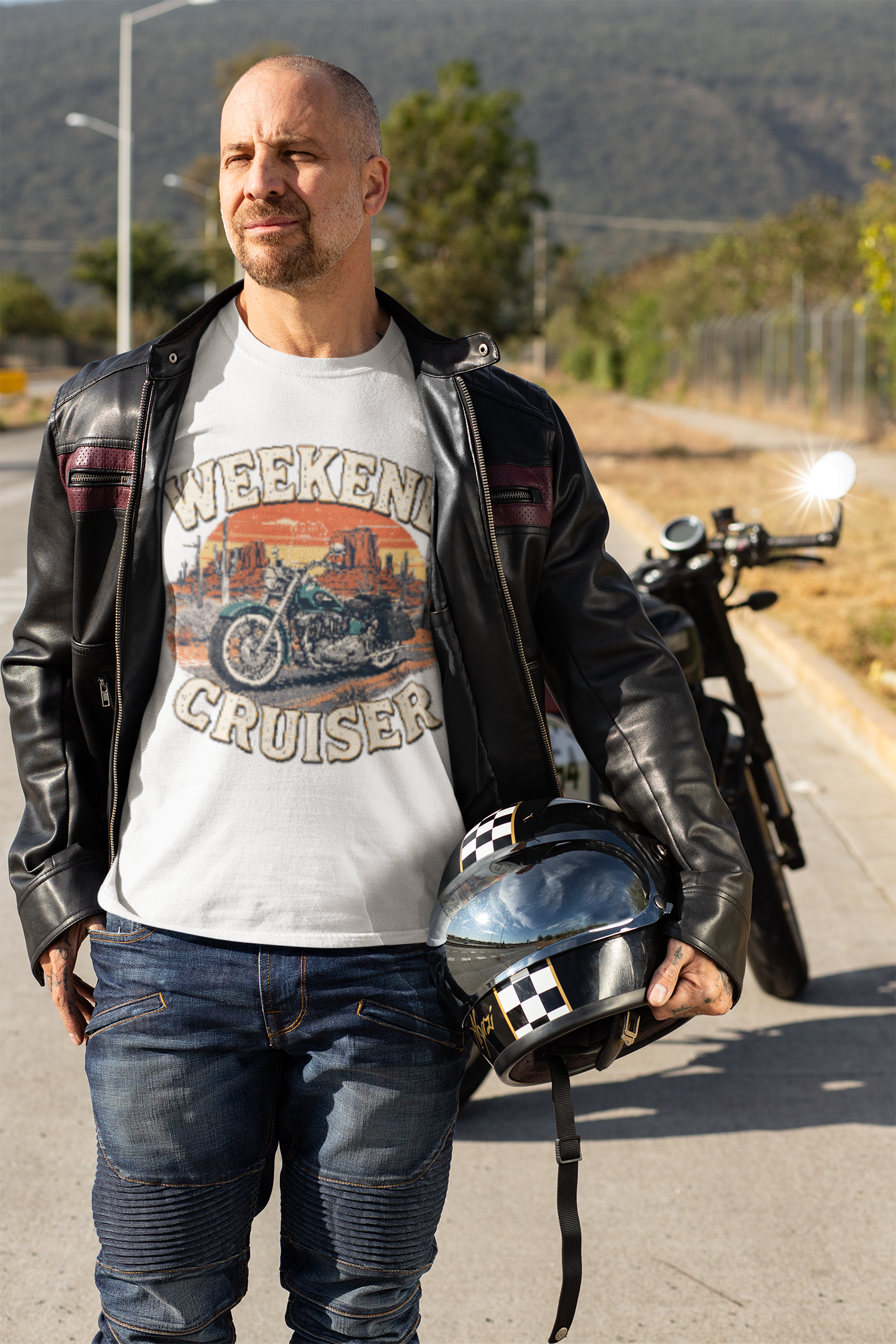 Weekend Cruiser Vintage Biker T-Shirt, Cruiser Motorcycle, Motorcycle Shirt,Unique Graphic Tee,Bike Lover Gift,Biker Apparel,Biker Dad Gifts
