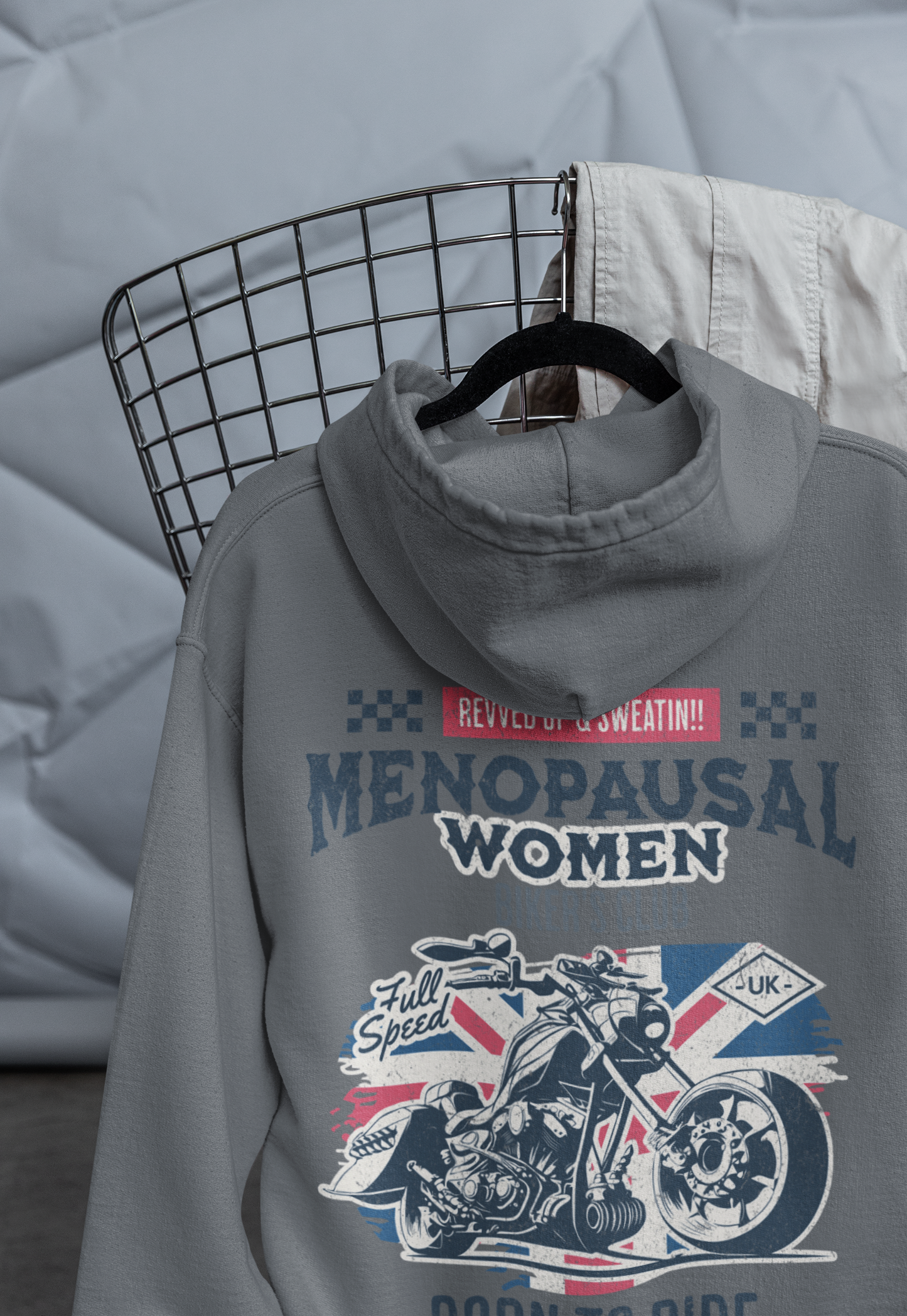 Menopausal Women's Biker Club Full Zip Hoodie, Menopause Humor, Zipup Hoodie, Motorcycle Clothes, Rider Hoodie, Menopause Gift
