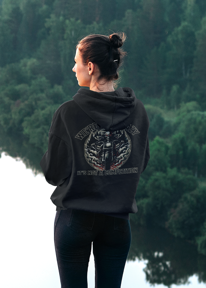 We're All Crazy Biker Hoodie, Full Zip, Motorcycle Hoodie,Relax Skull Hoodie,Biker Apparel,Rider Hoodie,Bike Life Hoodie,Rider Hoodie,