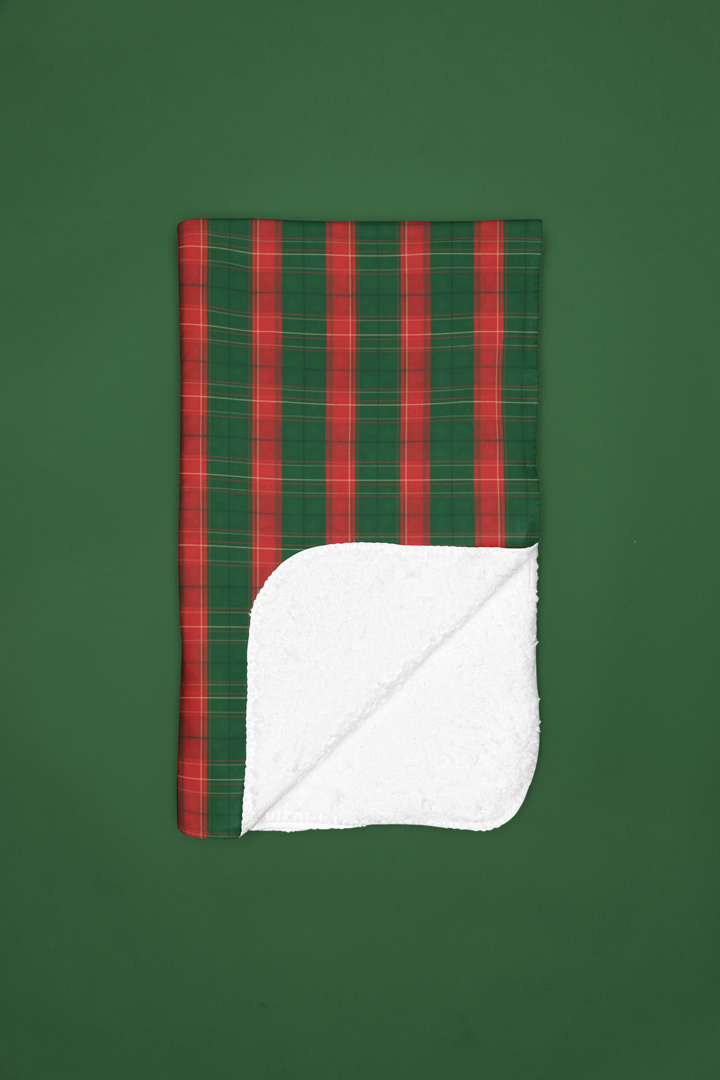 Christmas Plaid Sherpa Blanket, Plaid Sherpa Throw.