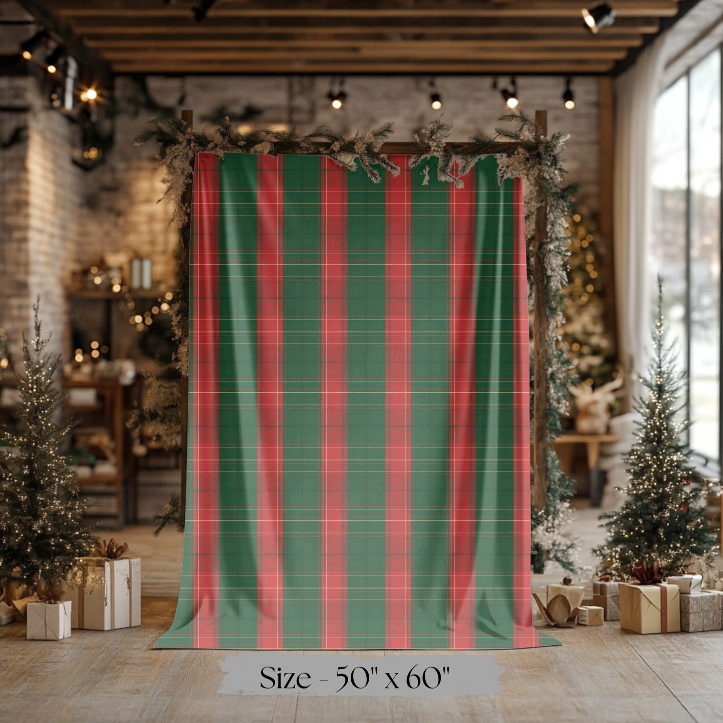 Christmas Plaid Sherpa Blanket, Plaid Sherpa Throw.