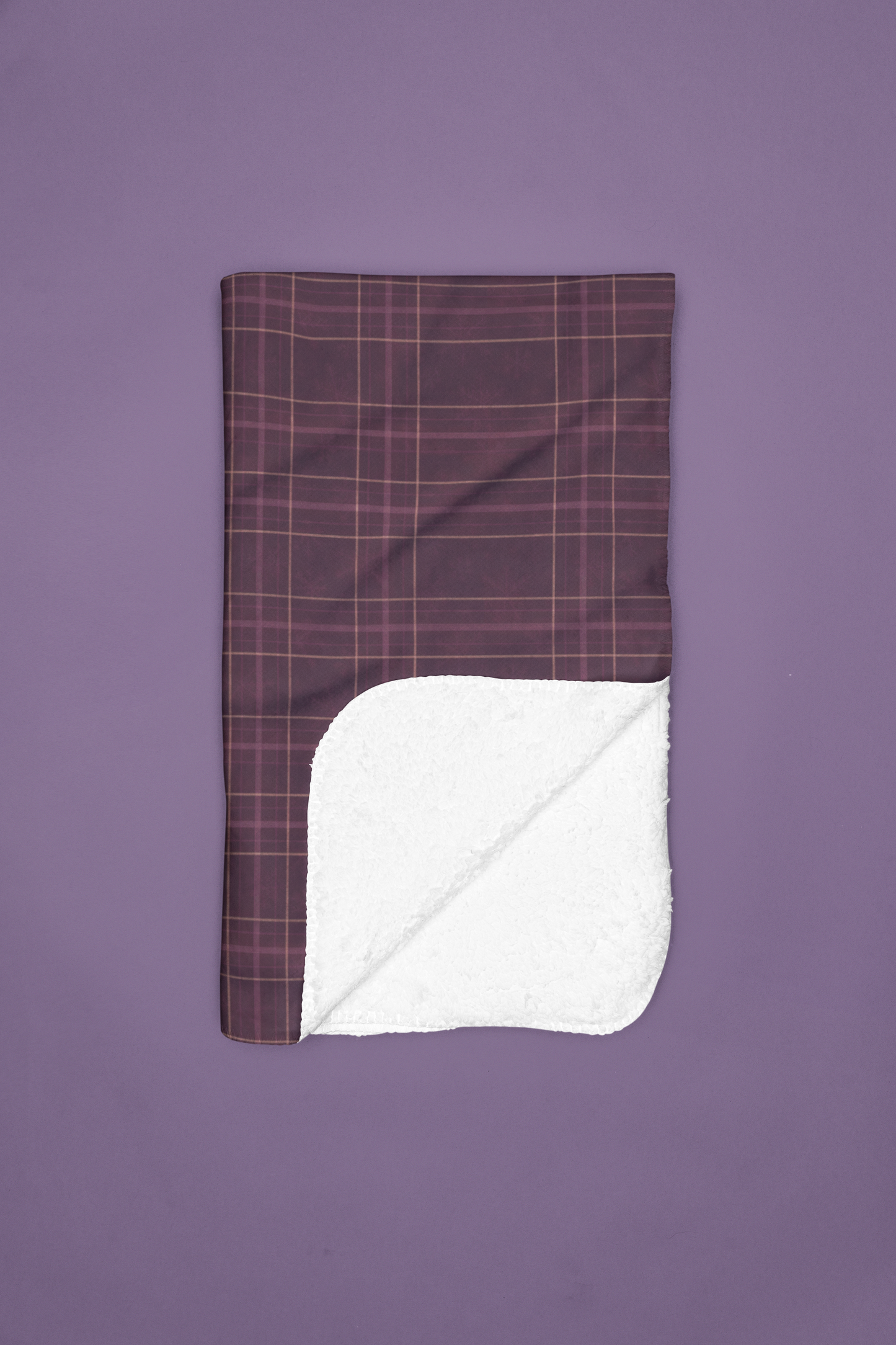 Christmas Plum Plaid Sherpa Blanket, Plaid Sherpa Throw, Warm Throw Blanket, Soft Fleece Blanket, Plaid Blanket, Plaid Throw Blanket