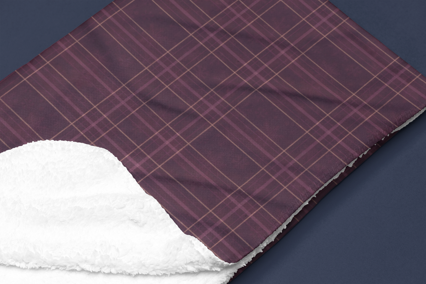 Christmas Plum Plaid Sherpa Blanket, Plaid Sherpa Throw, Warm Throw Blanket, Soft Fleece Blanket, Plaid Blanket, Plaid Throw Blanket