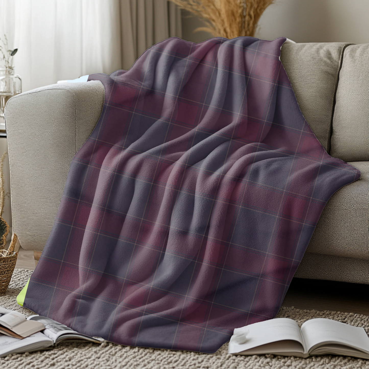 Cozy Arctic Fleece Blanket, Warm Throw, Plaid Blanket.