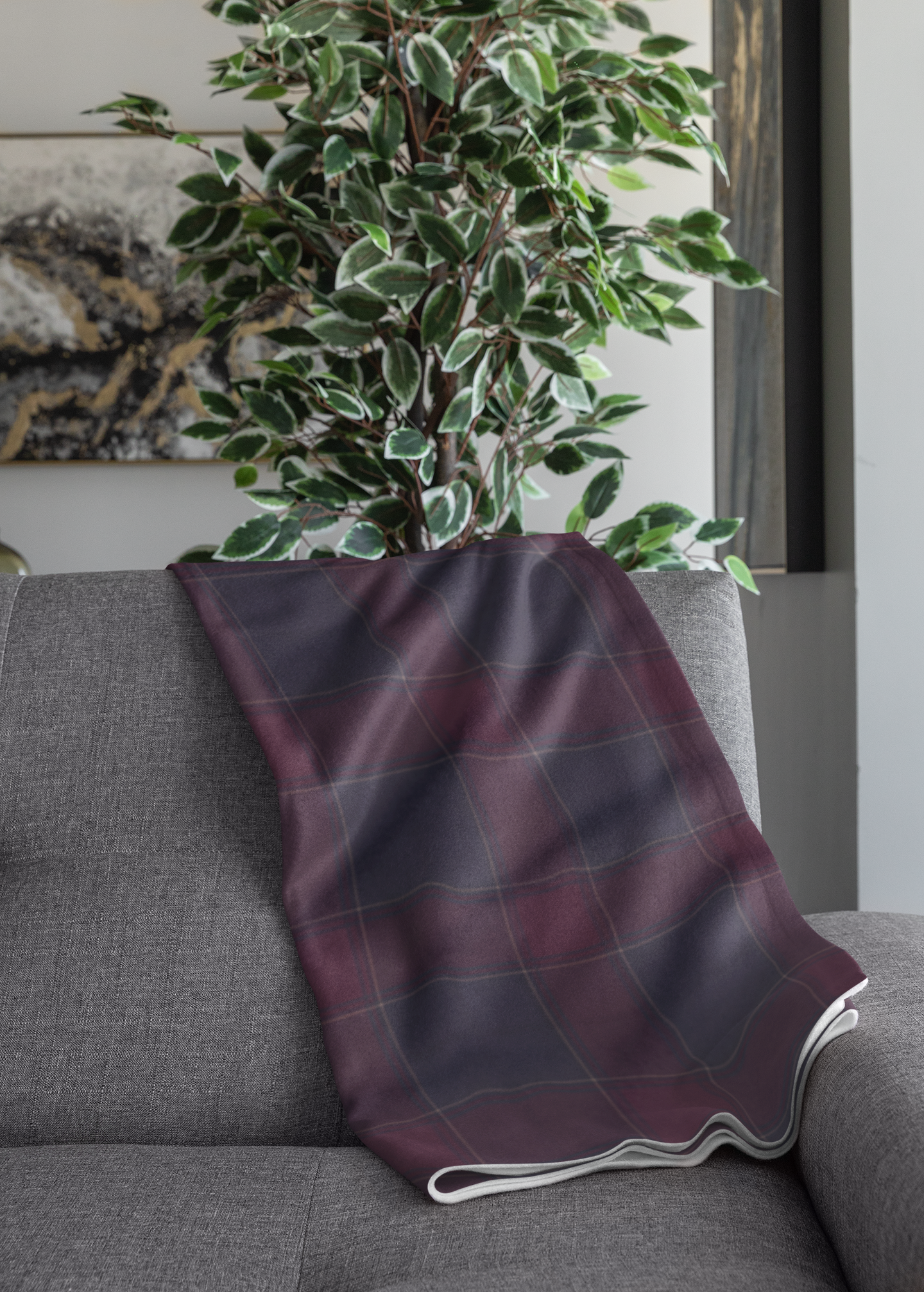 Cozy Arctic Fleece Blanket, Warm Throw, Plaid Blanket.