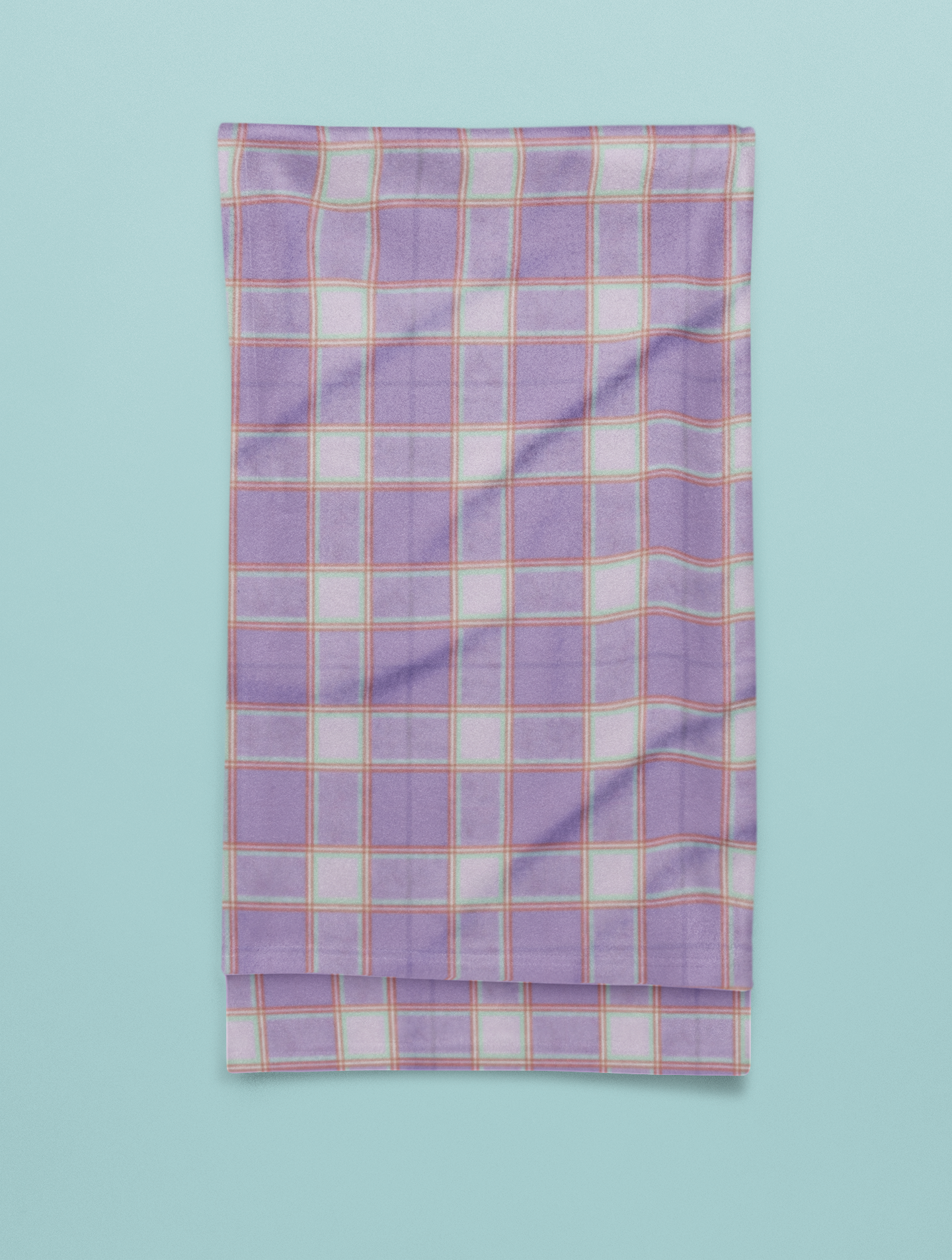 Cozy Arctic Fleece Blanket, Warm Throw, Plaid Pastle Blanket.