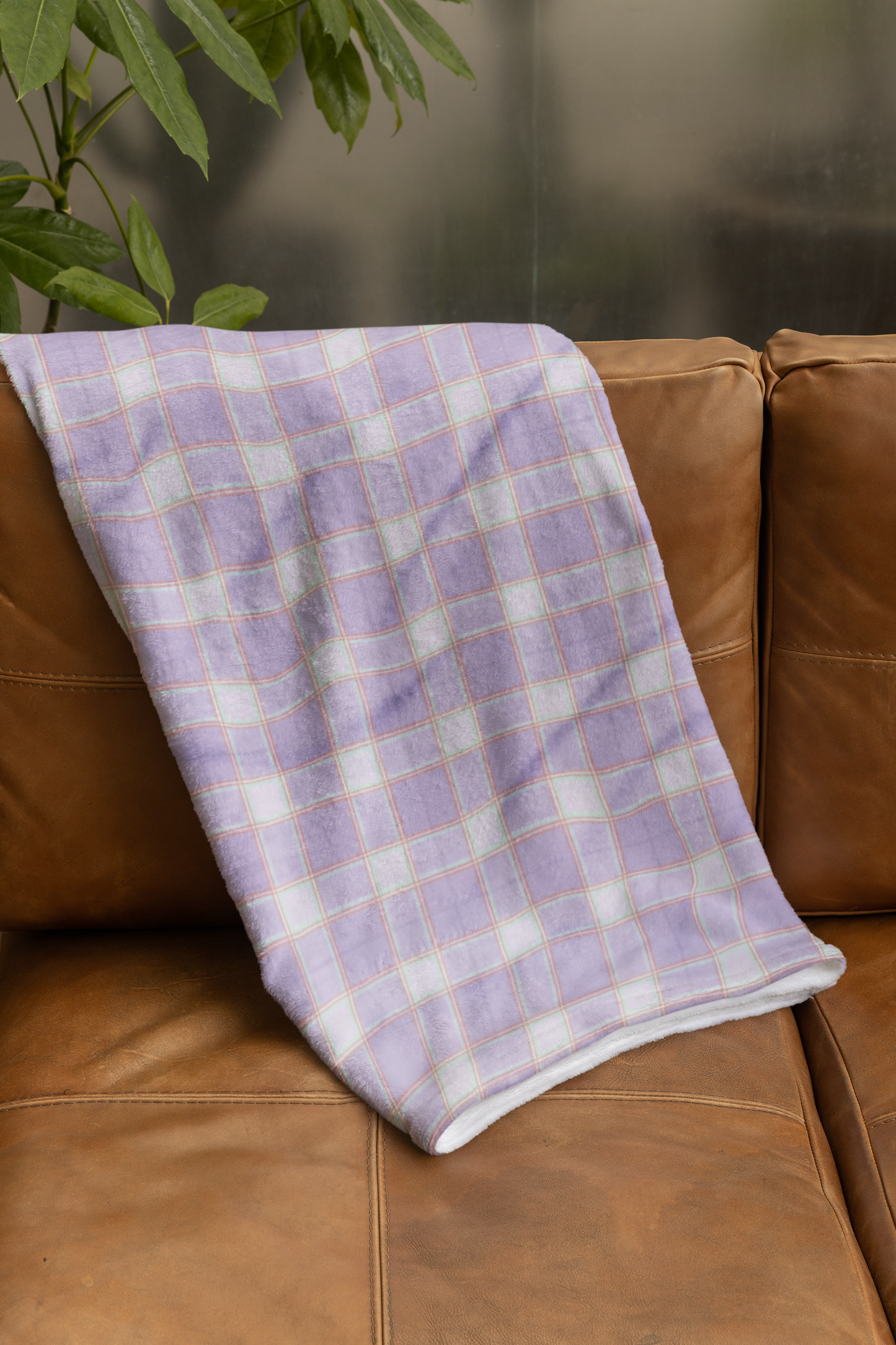 Cozy Arctic Fleece Blanket, Warm Throw, Plaid Pastle Blanket.