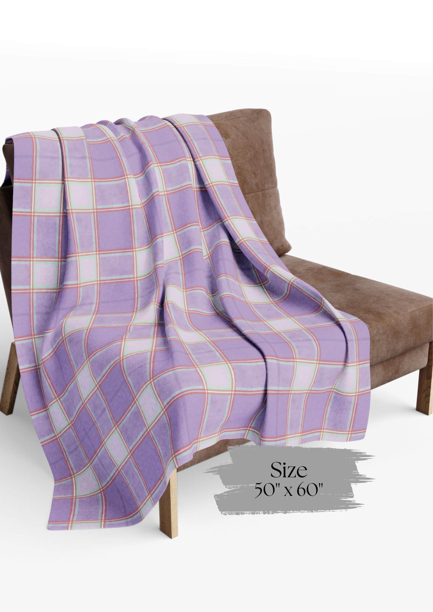 Cozy Arctic Fleece Blanket, Warm Throw, Plaid Pastle Blanket.