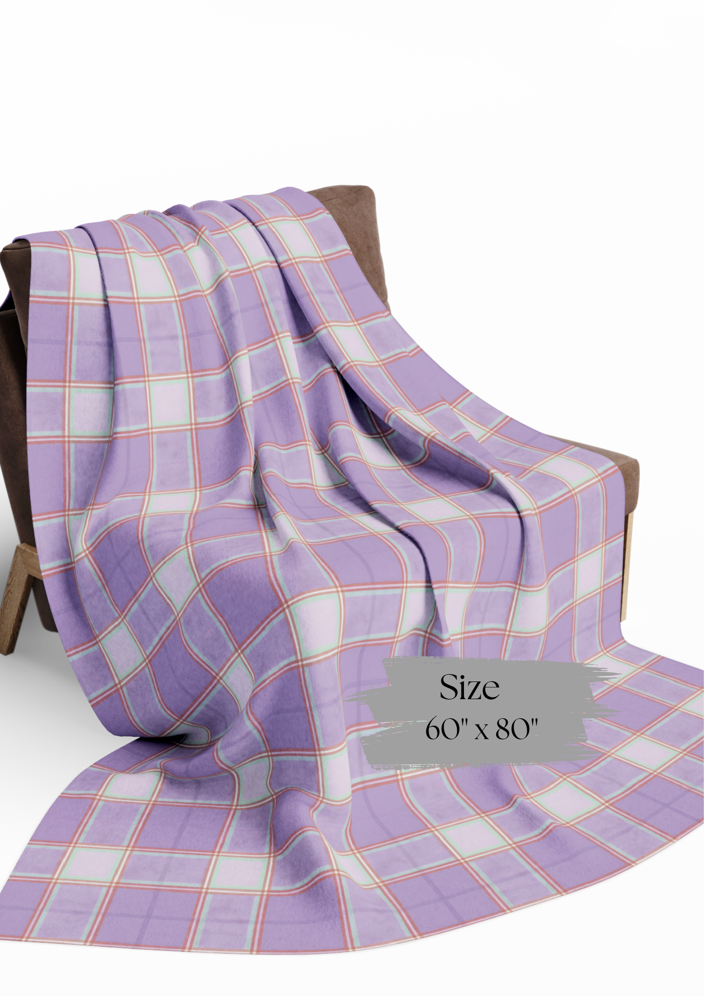 Cozy Arctic Fleece Blanket, Warm Throw, Plaid Pastle Blanket.