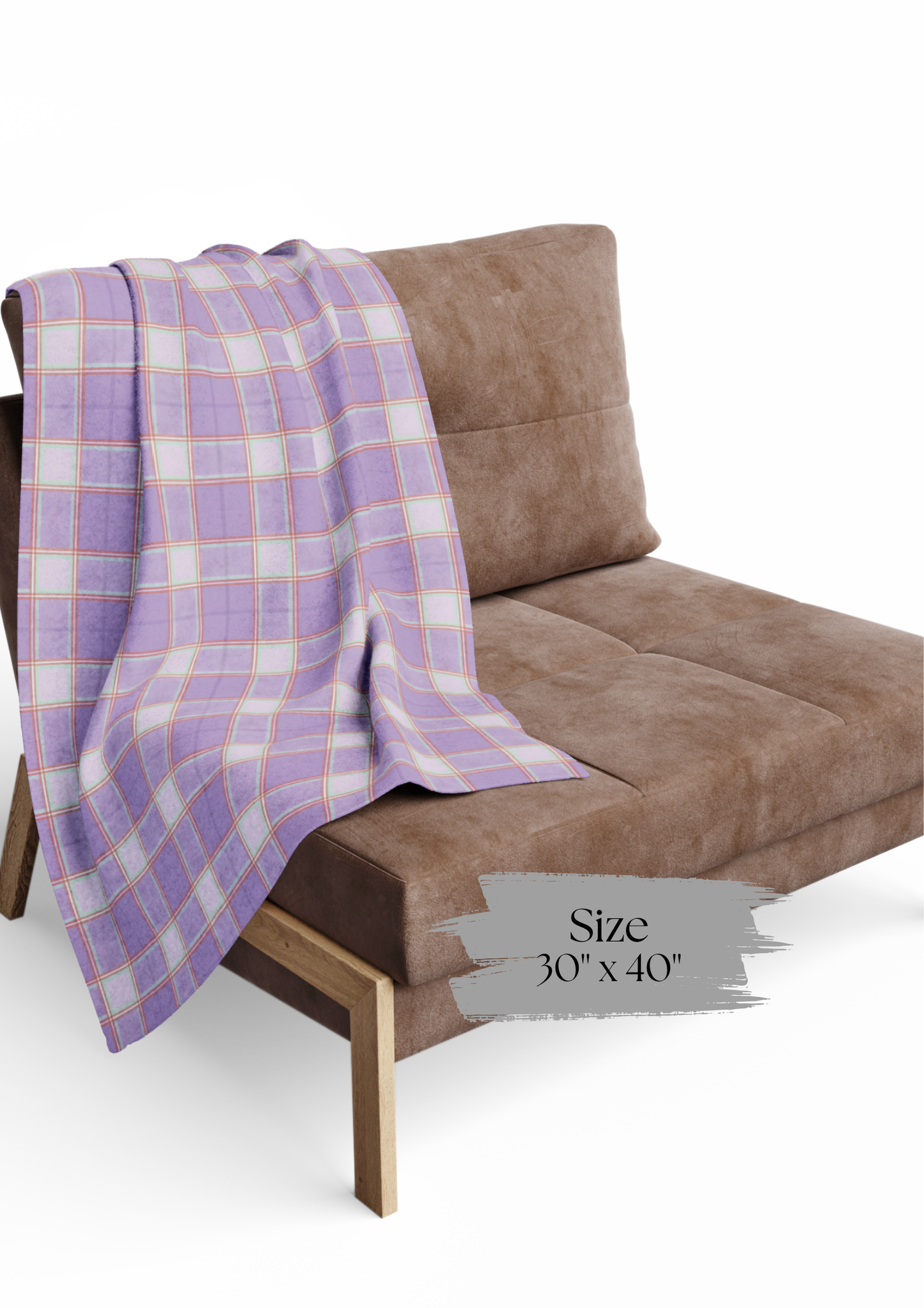Cozy Arctic Fleece Blanket, Warm Throw, Plaid Pastle Blanket.