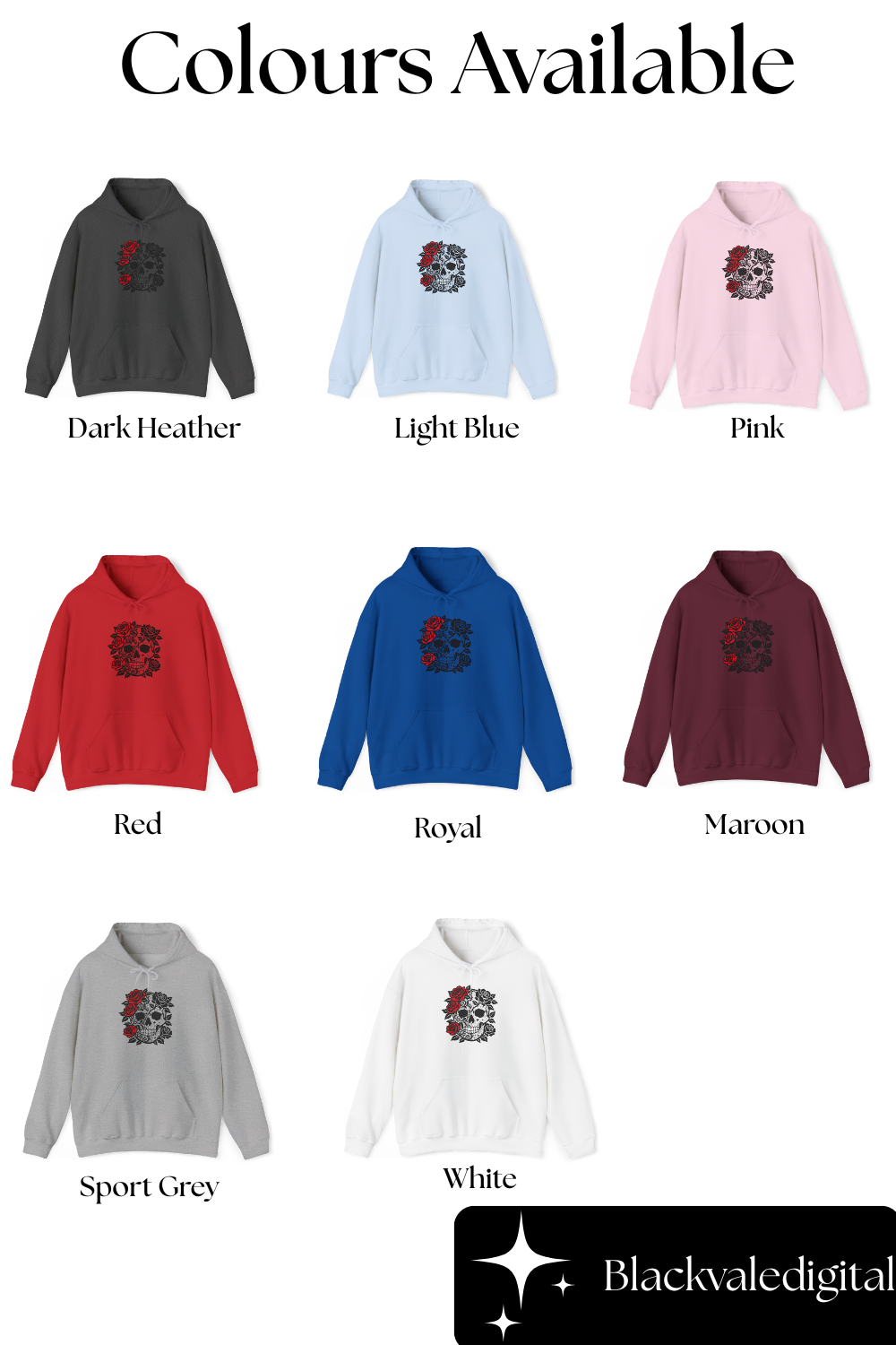 skull and roses gothic hoodie, dark academia grunge clothing, alternative gifts.