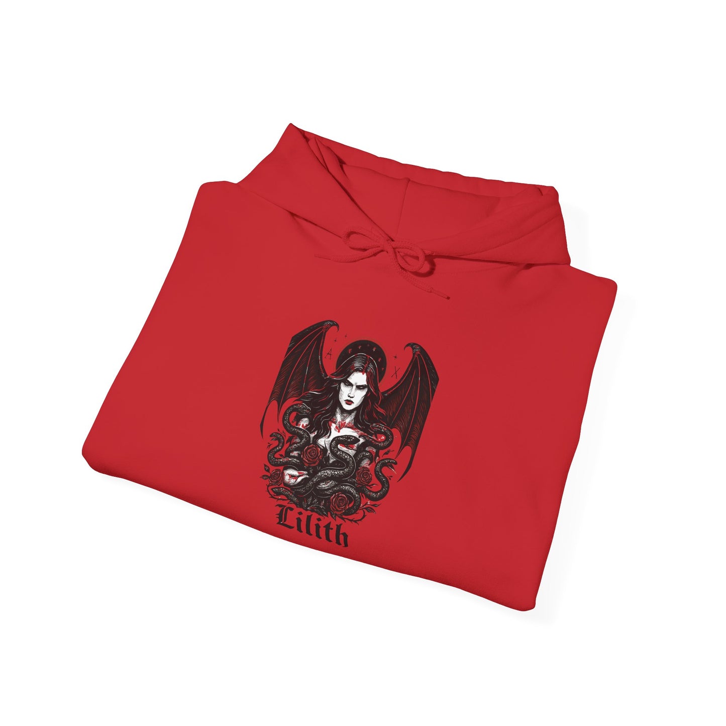 Goddess Lilith Graphic Hoodie, is a perfect blend of gothic clothes and witchy clothes, making it a must-have for those who celebrate the pagan lifestyle.
